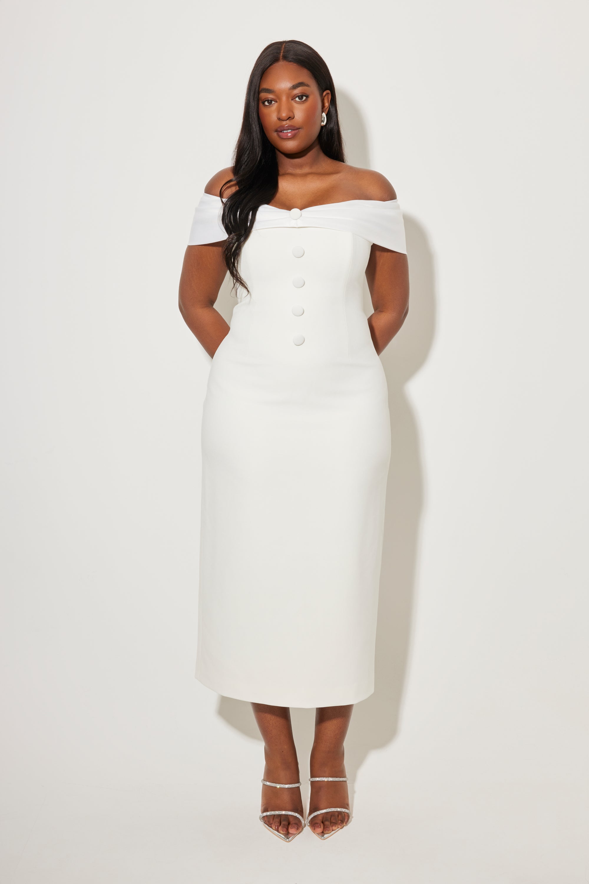 The Ultimate Muse Bow Midi Dress | White