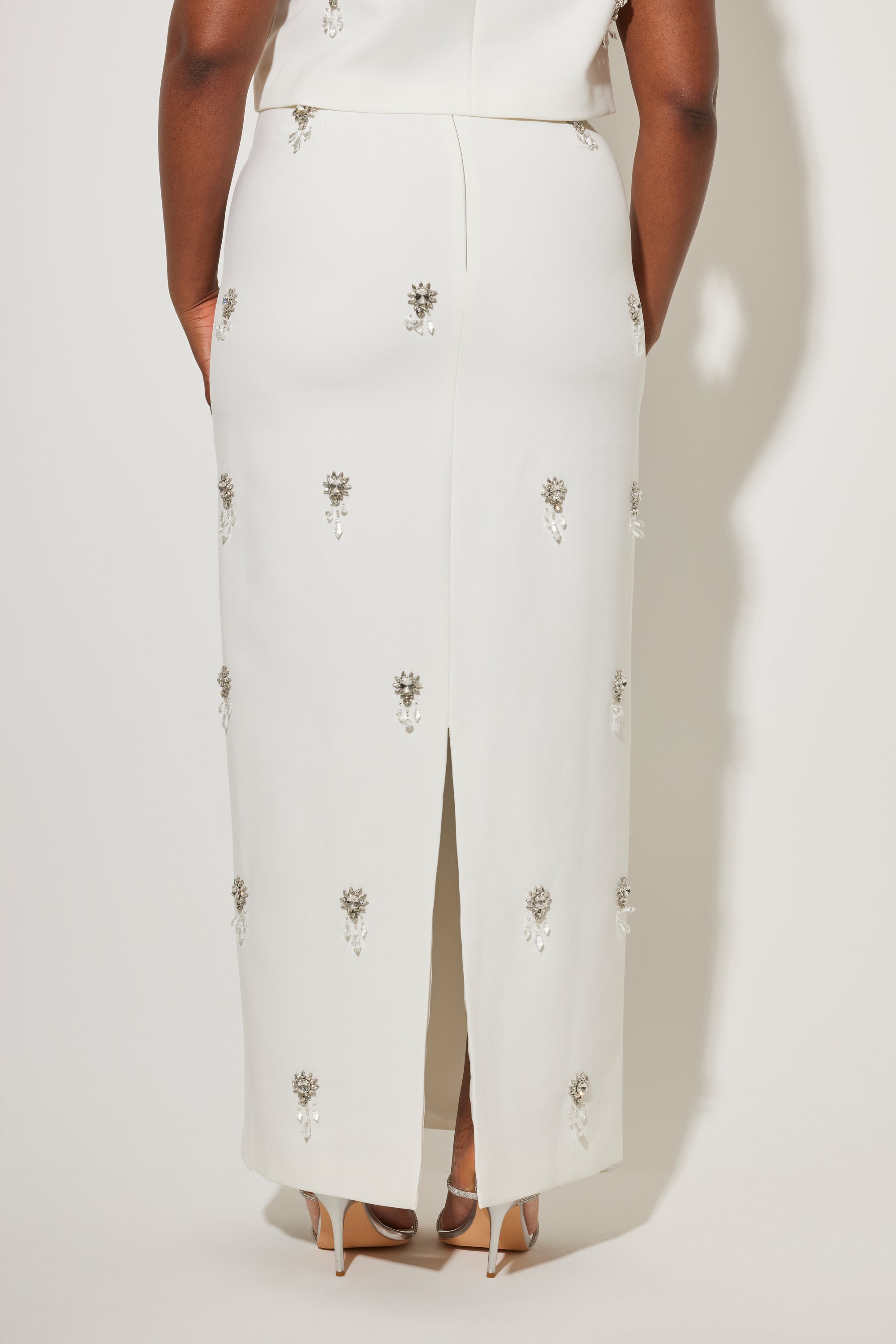 The Ultimate Muse Crystal Maxi Skirt | White