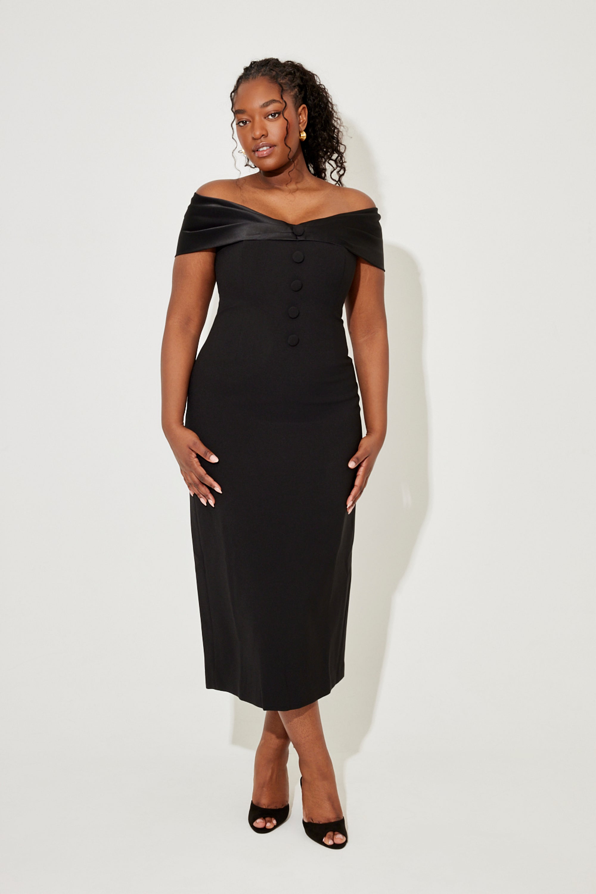 The Ultimate Muse Bow Midi Dress | Black