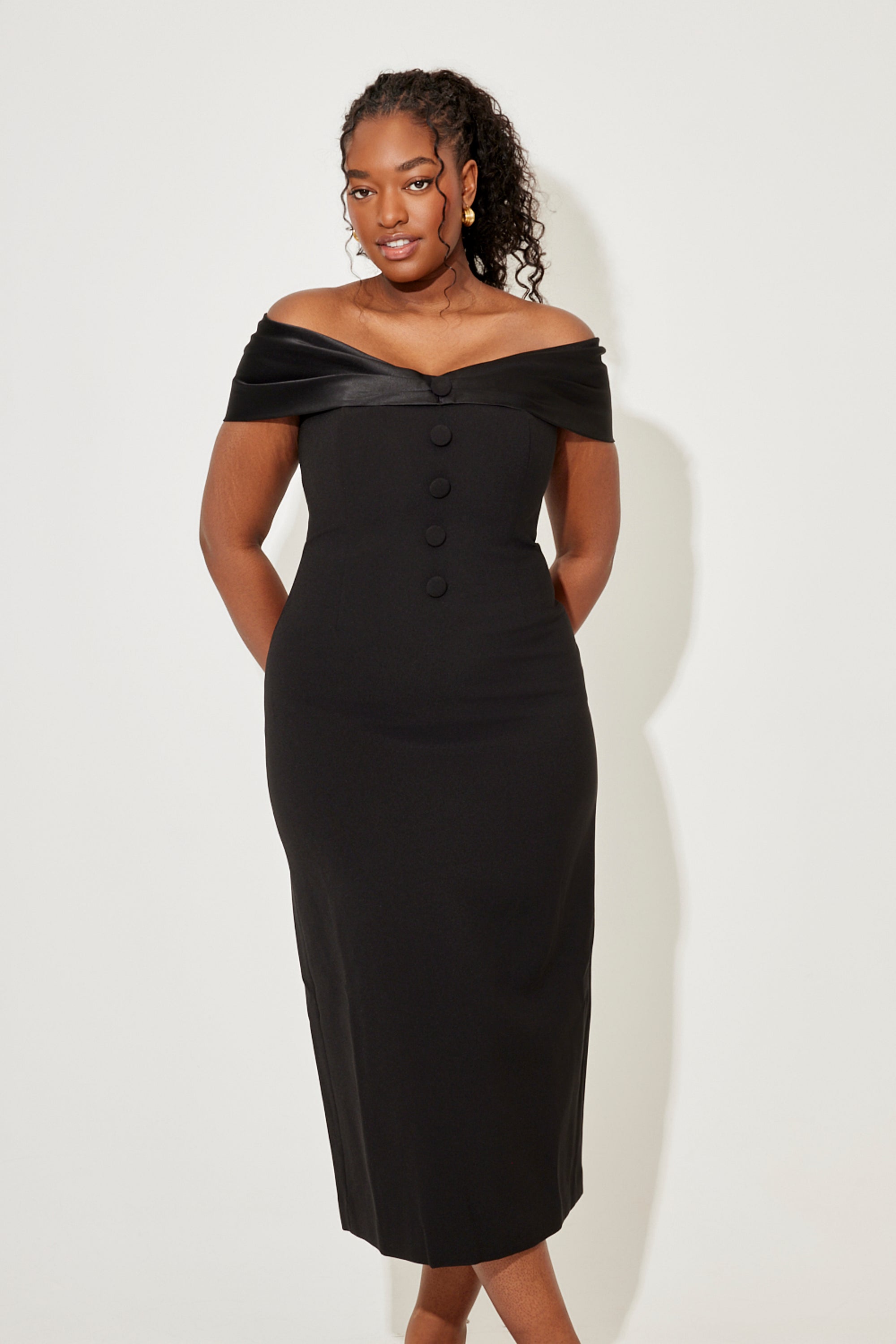 The Ultimate Muse Bow Midi Dress | Black