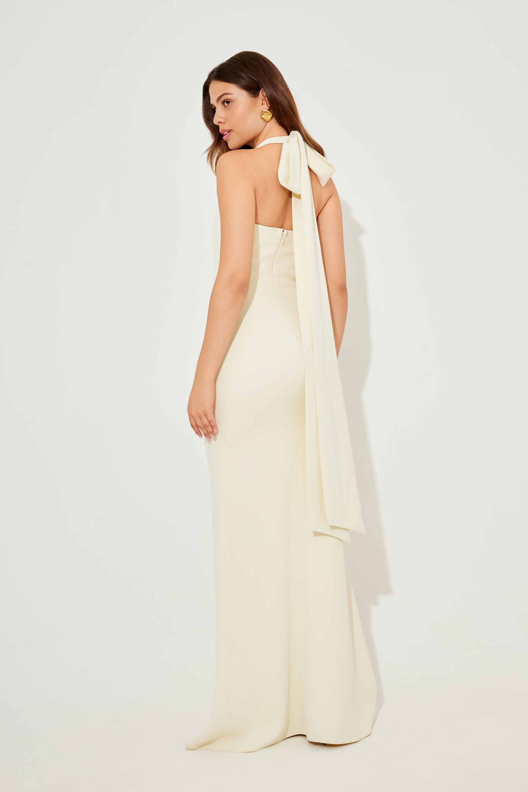 The Ultimate Muse Halter Neck Maxi Dress | Butter Cream