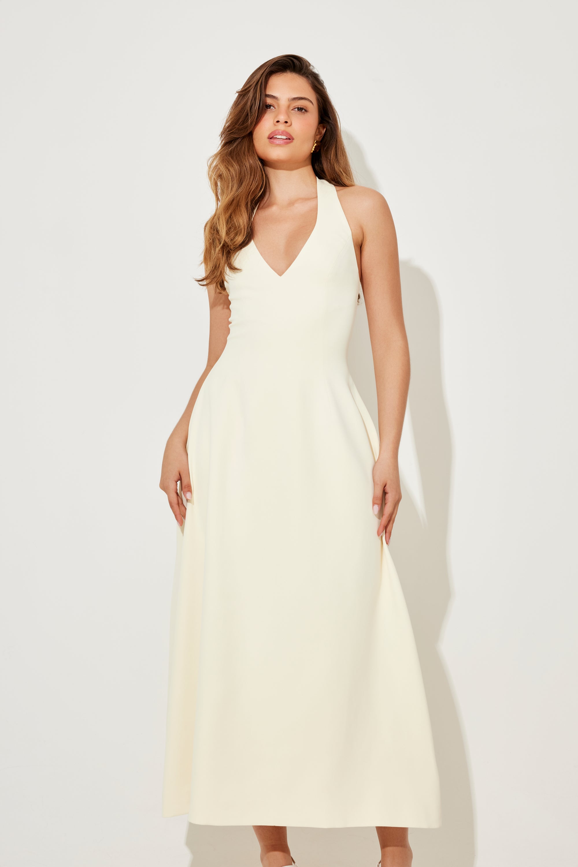 The Ultimate Muse Volume Skirt Midi Dress | Butter Cream