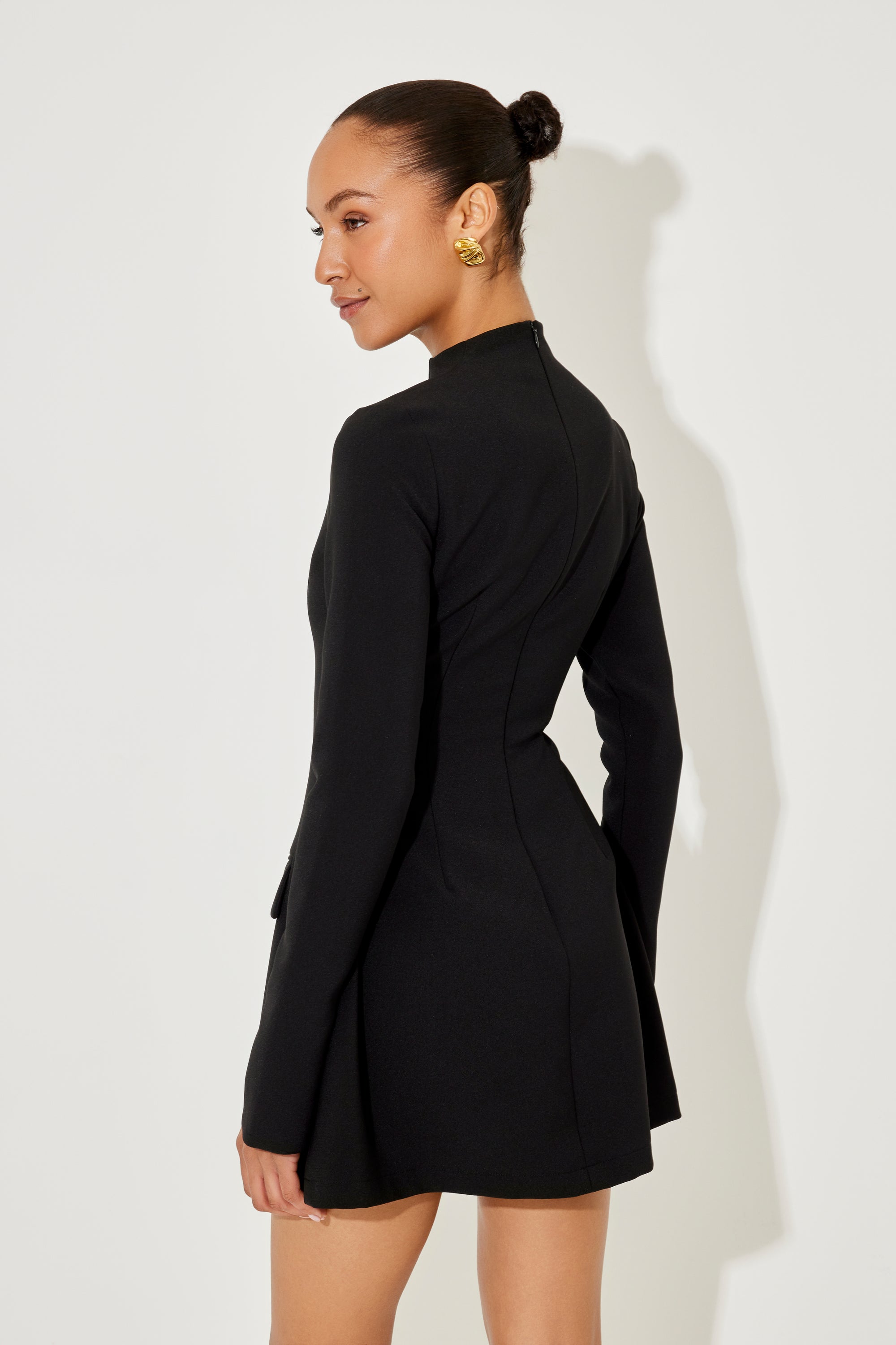 The Ultimate Muse Split Sleeve Mini Dress | Black