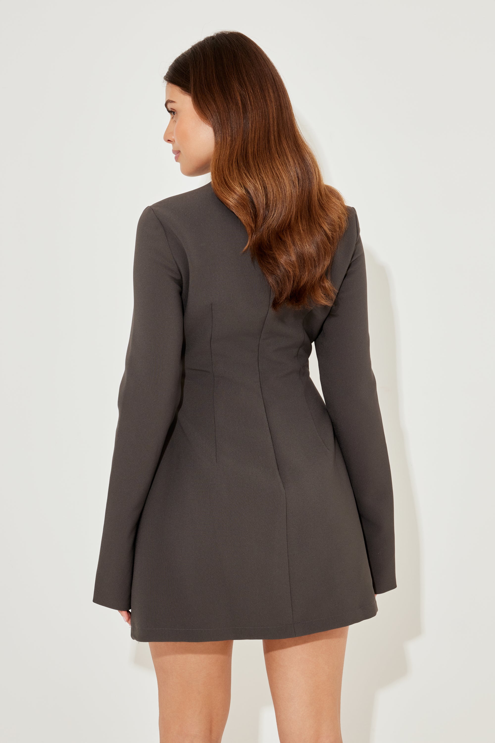 The Ultimate Muse Split Sleeve Mini Dress | Slate Grey