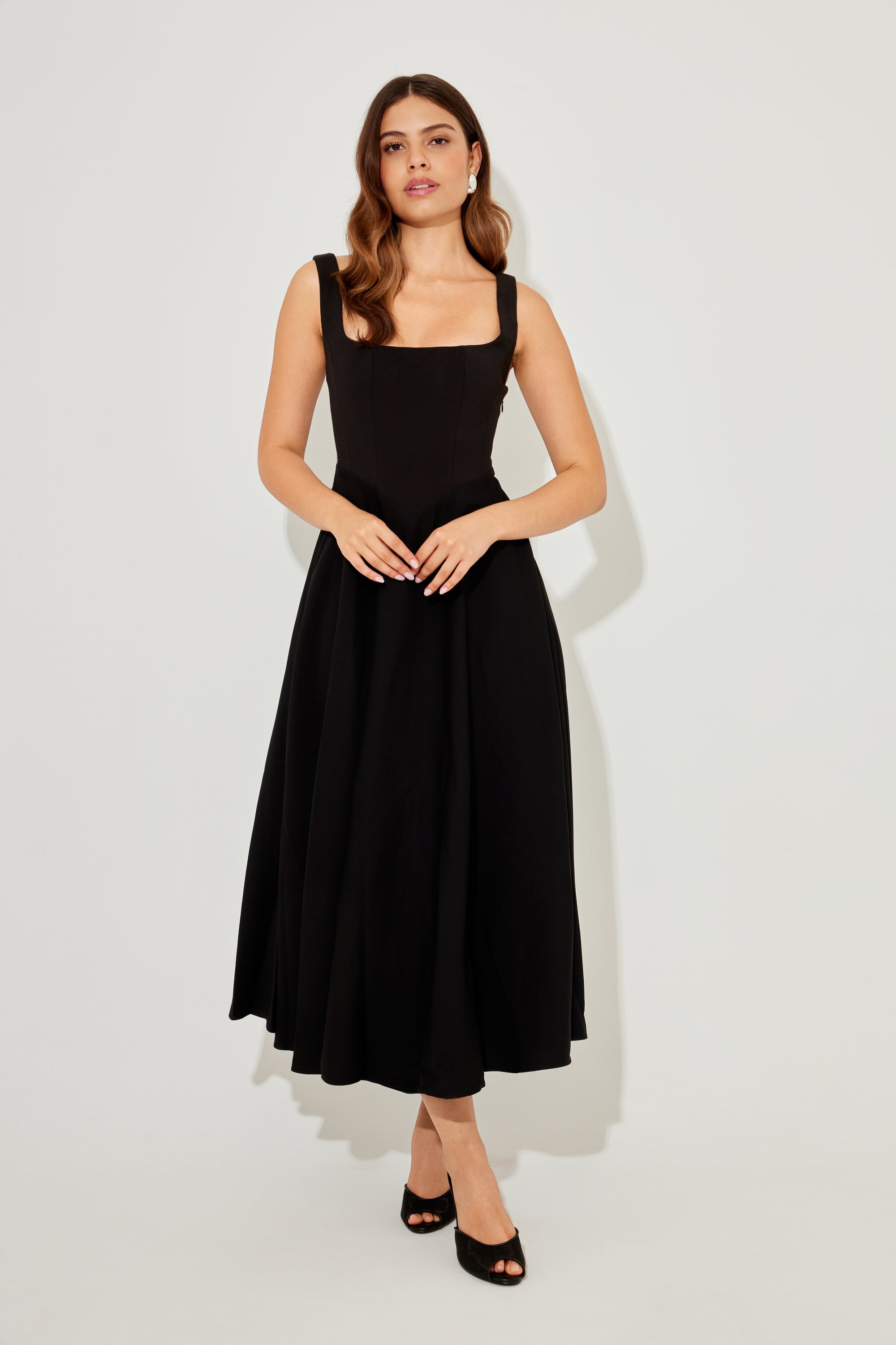 Square Neck Midi Dress