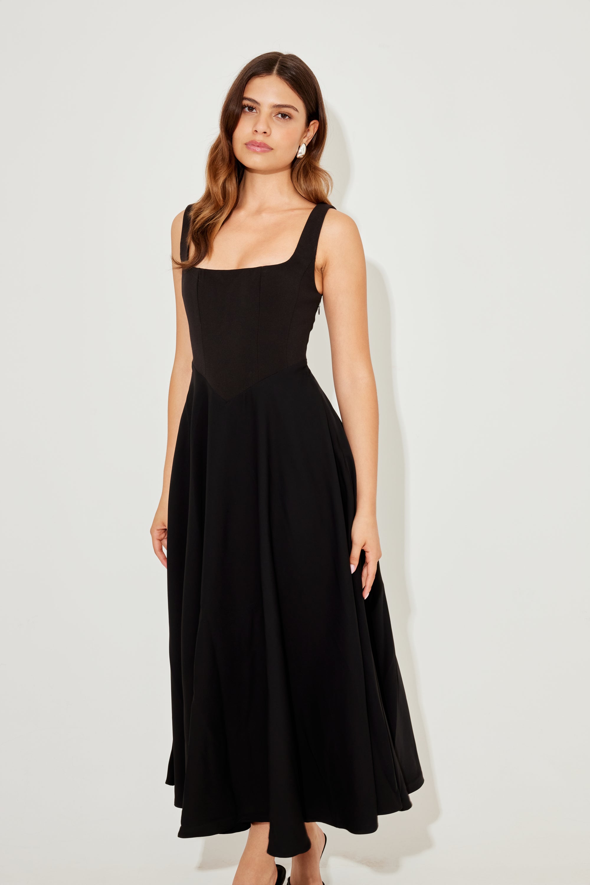Square Neck Midi Dress