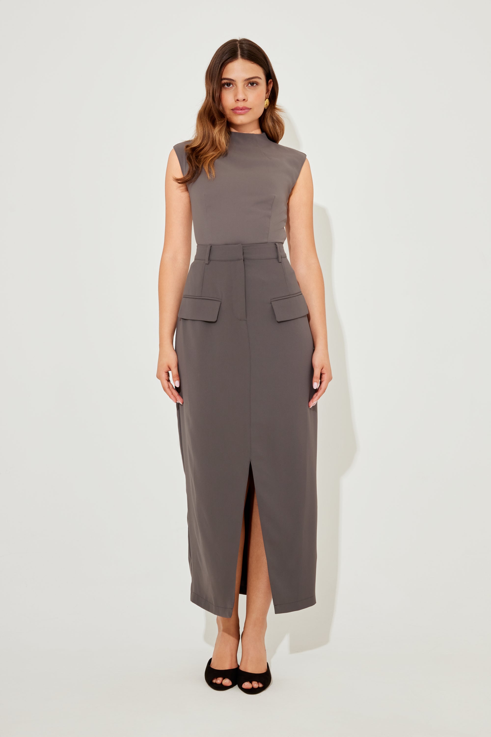 The Ultimate Muse Sleeveless Top | Slate Grey