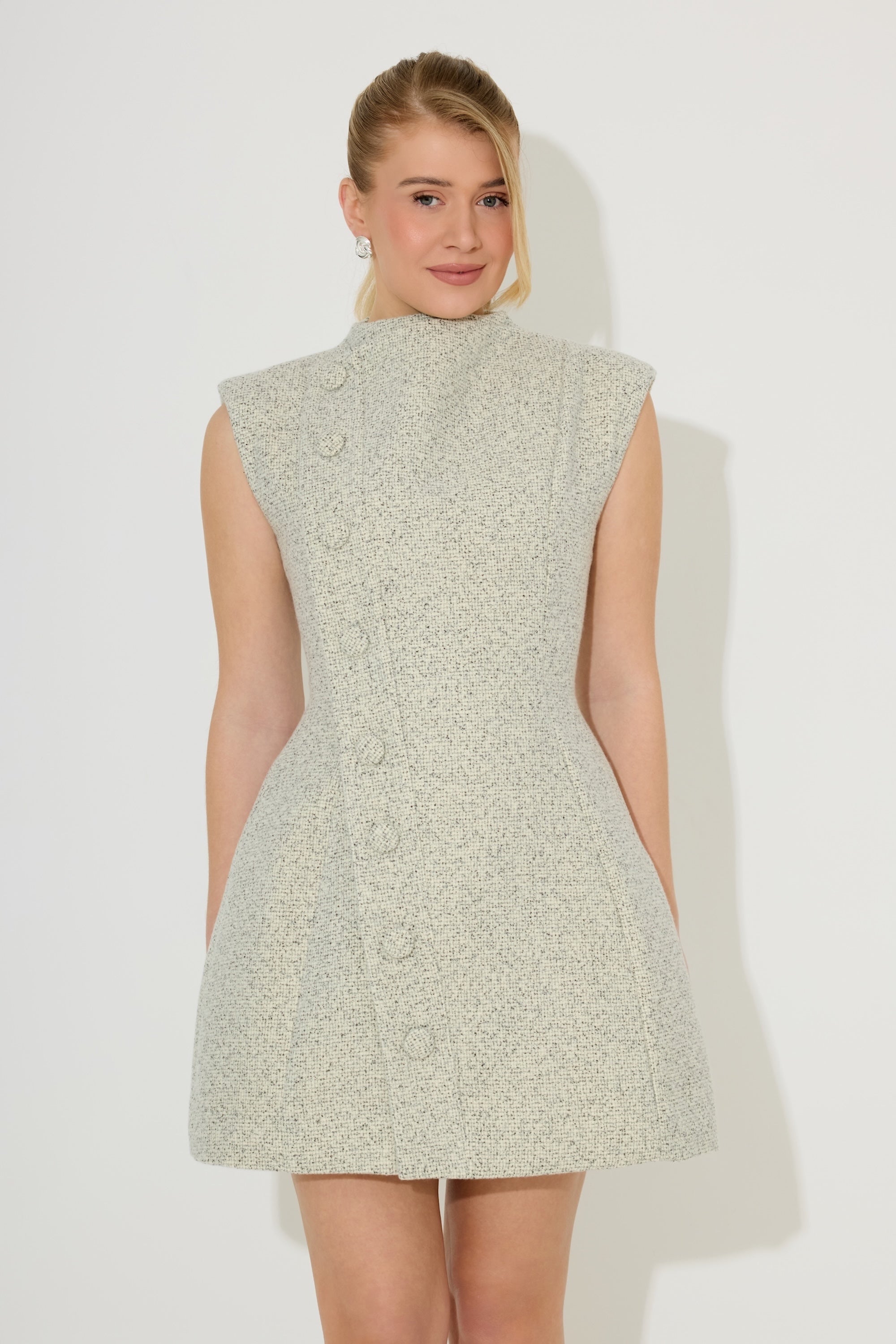 women's midi dresses Avec Les Filles Women's Release Pleat Skirt Combo Dress - Black and Khaki