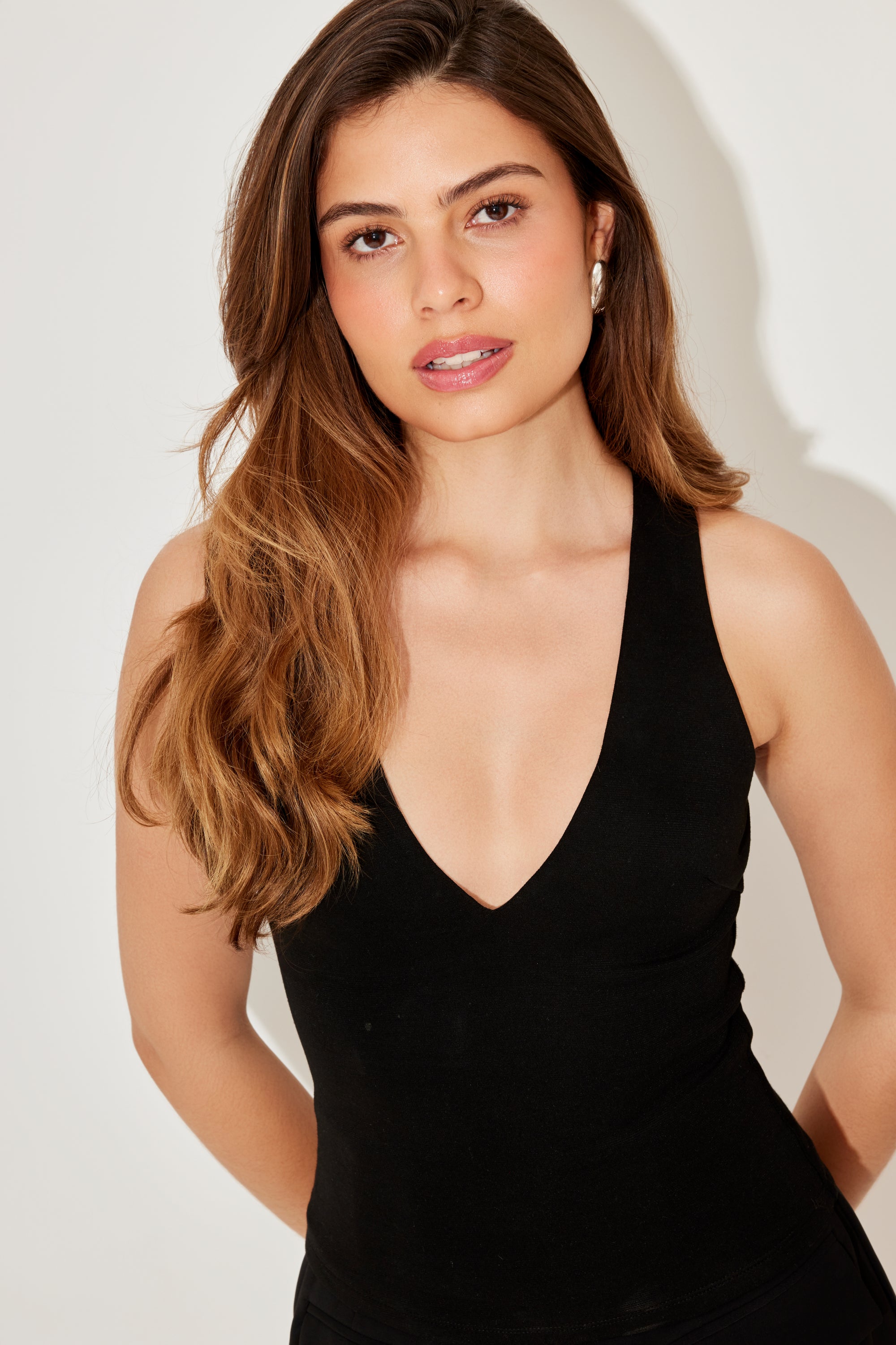 The Ultimate Muse V-Neck Knitted Top | Black
