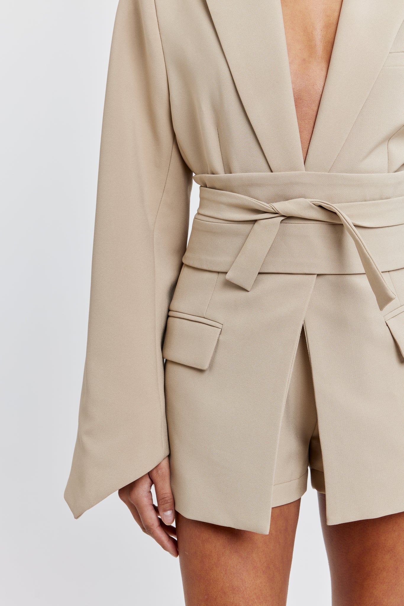 Ultimate Muse Blazer with Additional Belts | Taupe
