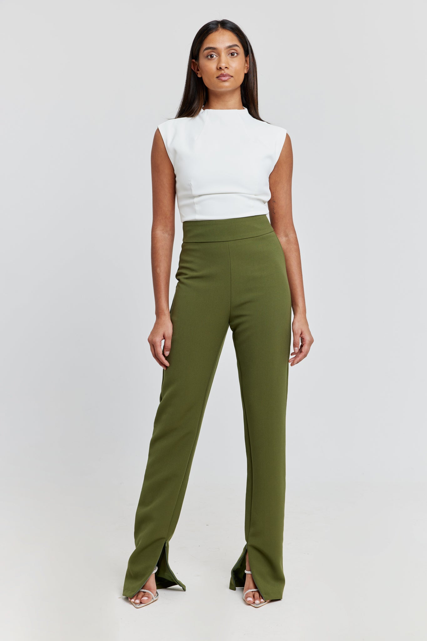 The Ultimate Muse Straight Leg Trousers | Khaki