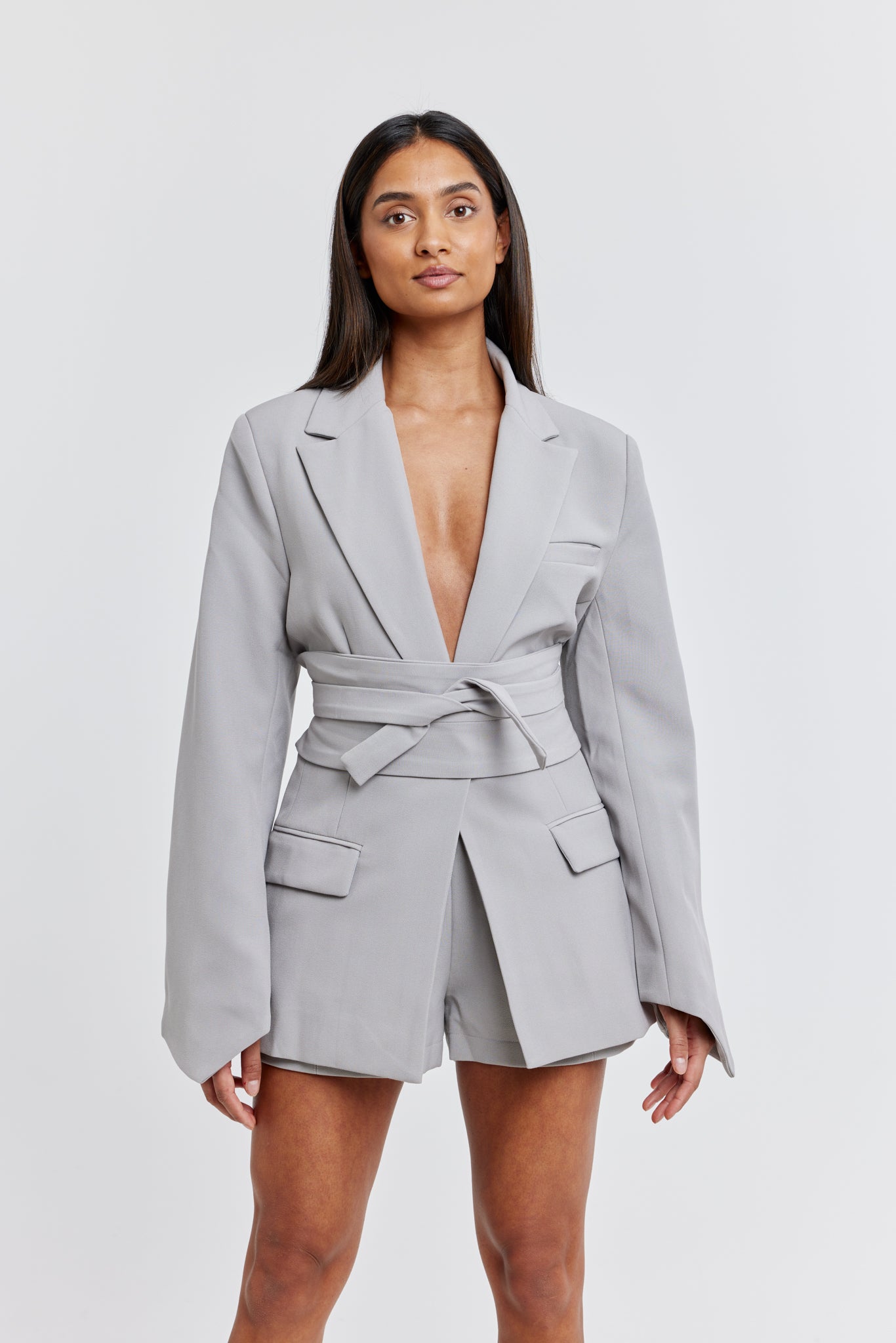 The Ultimate Muse Blazer with Additional Belts | Grey
