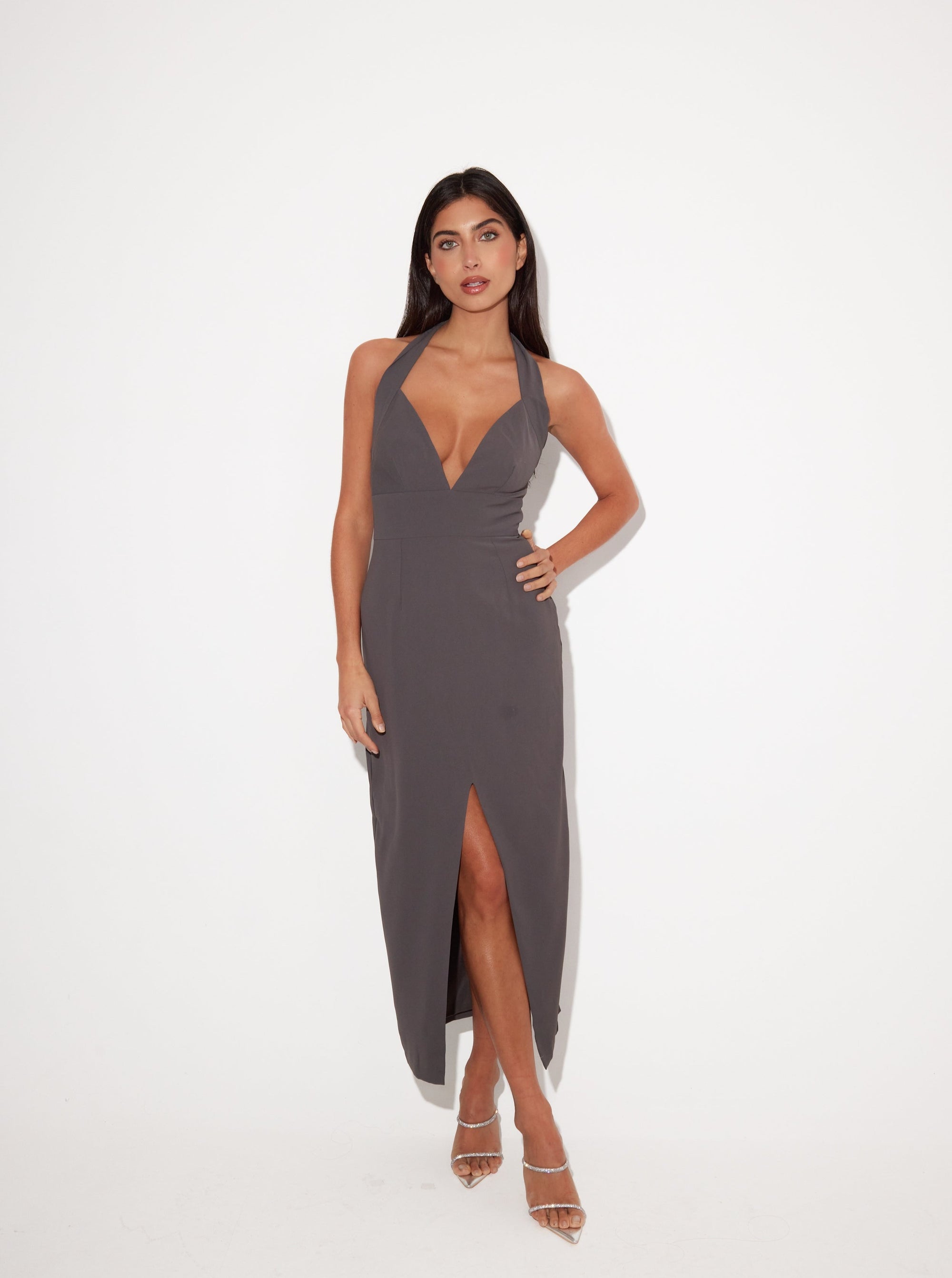 Halter Neck Midi Dress