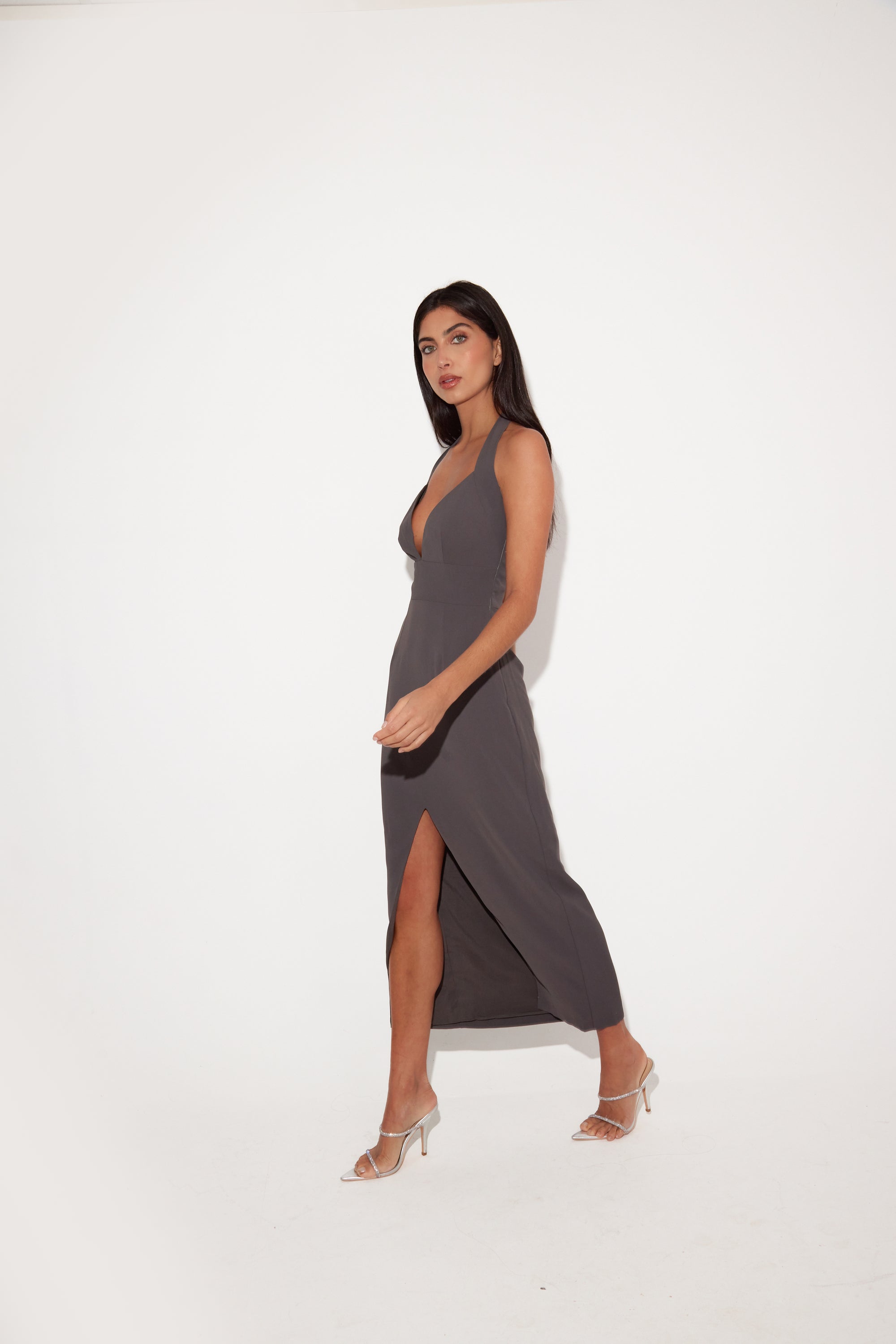 Halter Neck Midi Dress