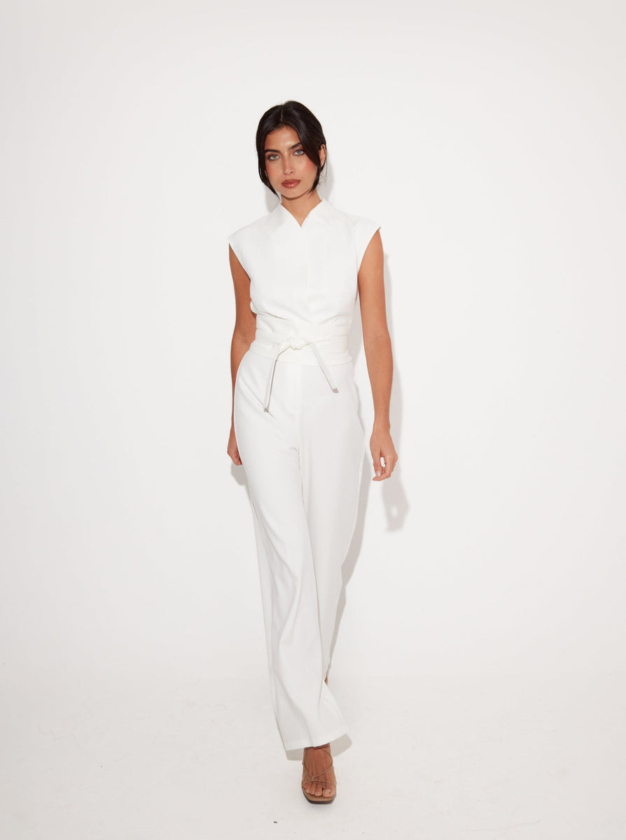The Ultimate Muse Cap Sleeve Jumpsuit, jumpsuit white 