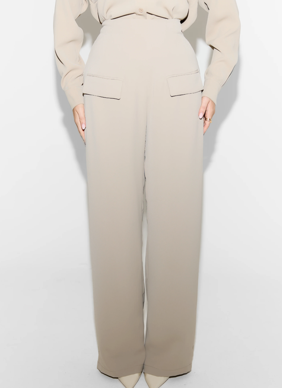 The Ultimate Muse Wide Leg Trousers | Taupe