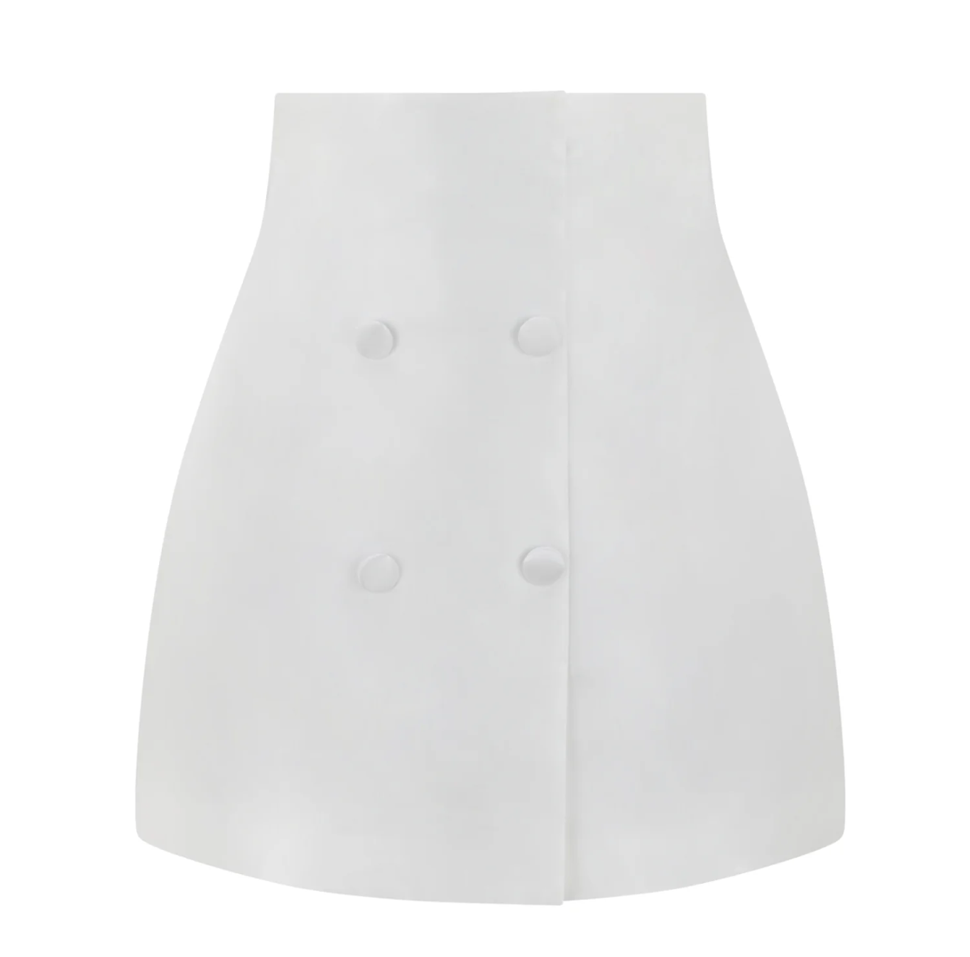 The Ultimate Muse Satin Button Mini Skirt | White