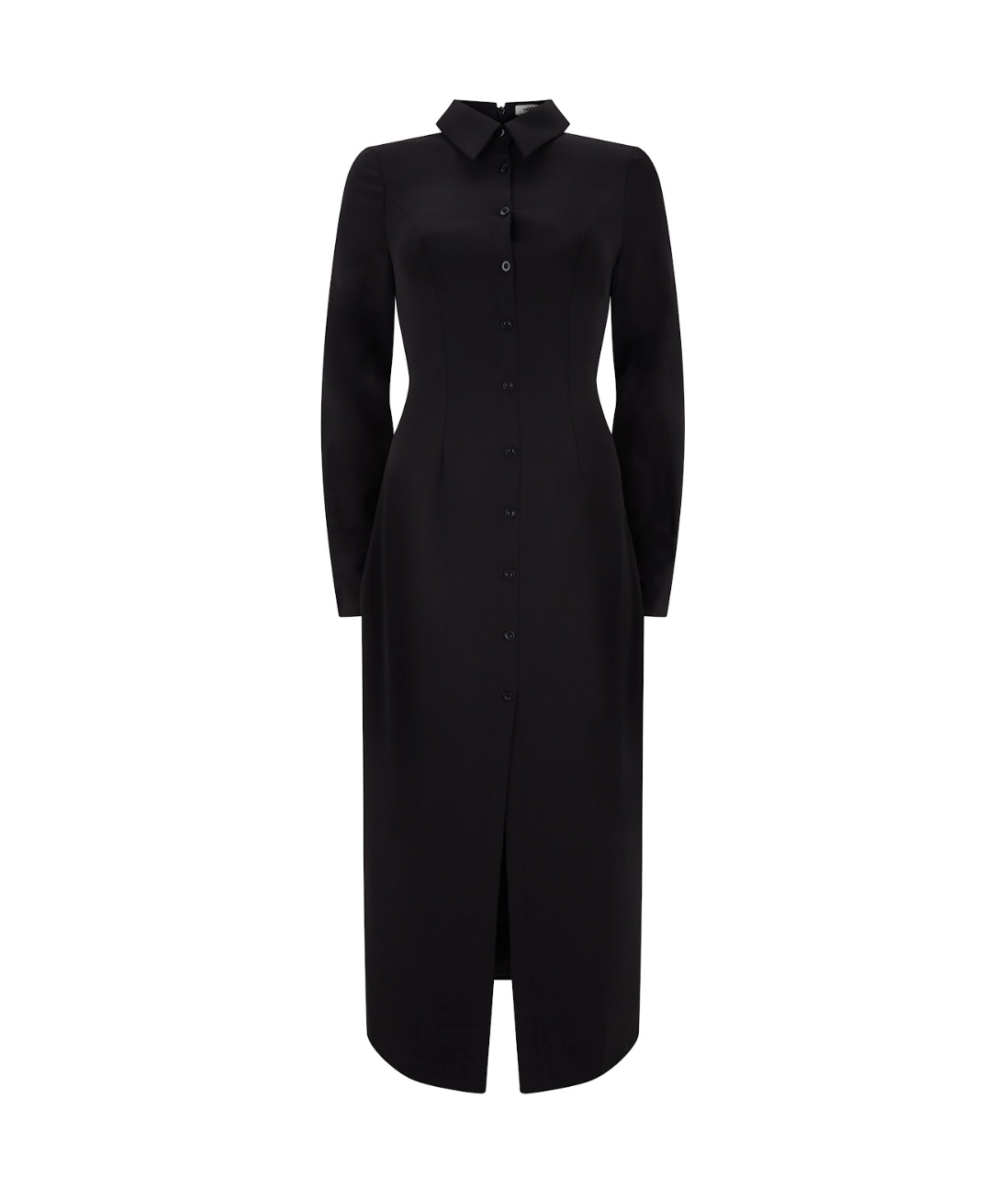 The Ultimate Muse Long Sleeve Collar Maxi Dress | Black