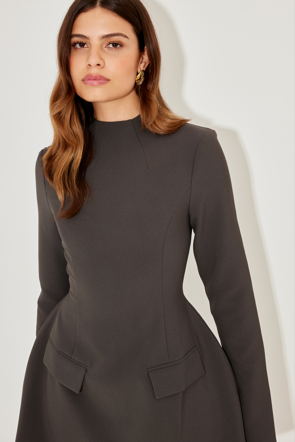 The Ultimate Muse Split Sleeve Mini Dress | Slate Grey