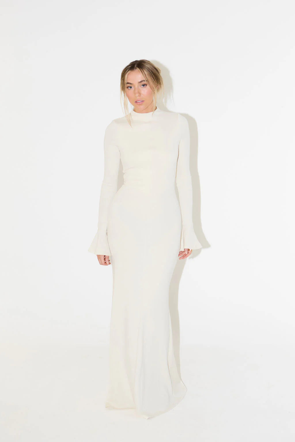 The Ultimate Muse Knitted Long Sleeve Maxi Dress | Cream