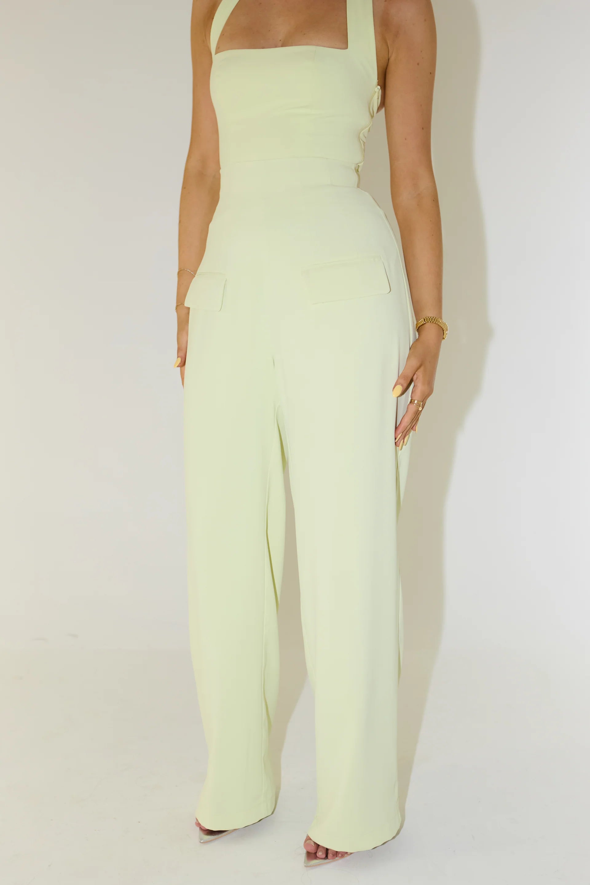 The Ultimate Muse Wide Leg Trousers | Lime Cream