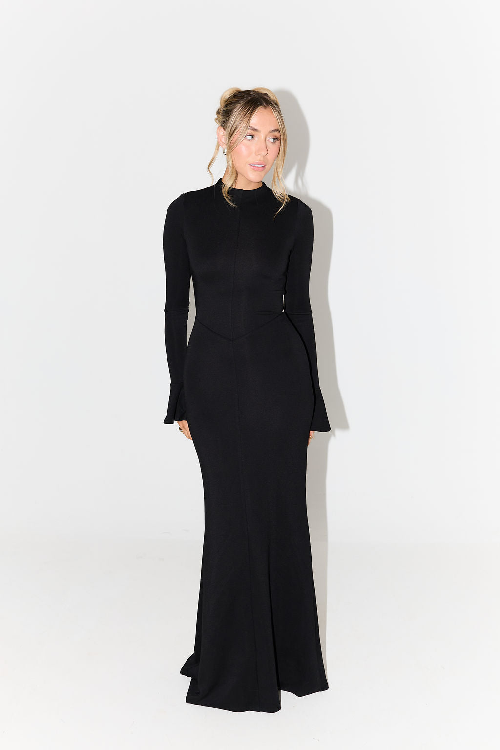 The Ultimate Muse Knitted Long Sleeve Maxi Dress | Black
