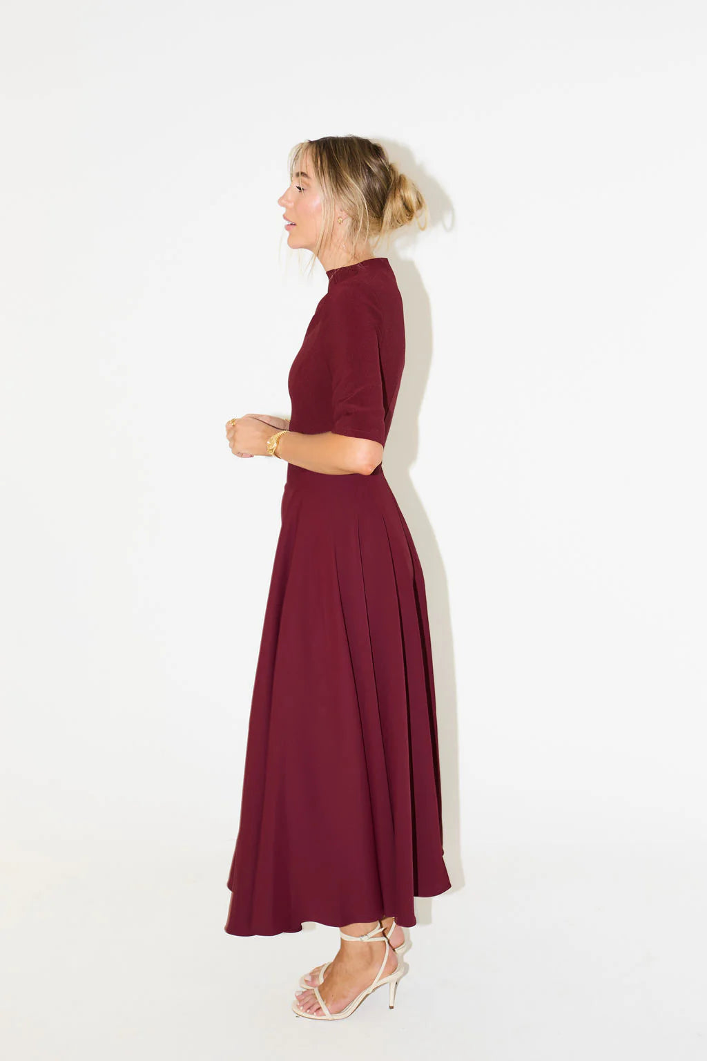 Mid Sleeve Midi Dress
