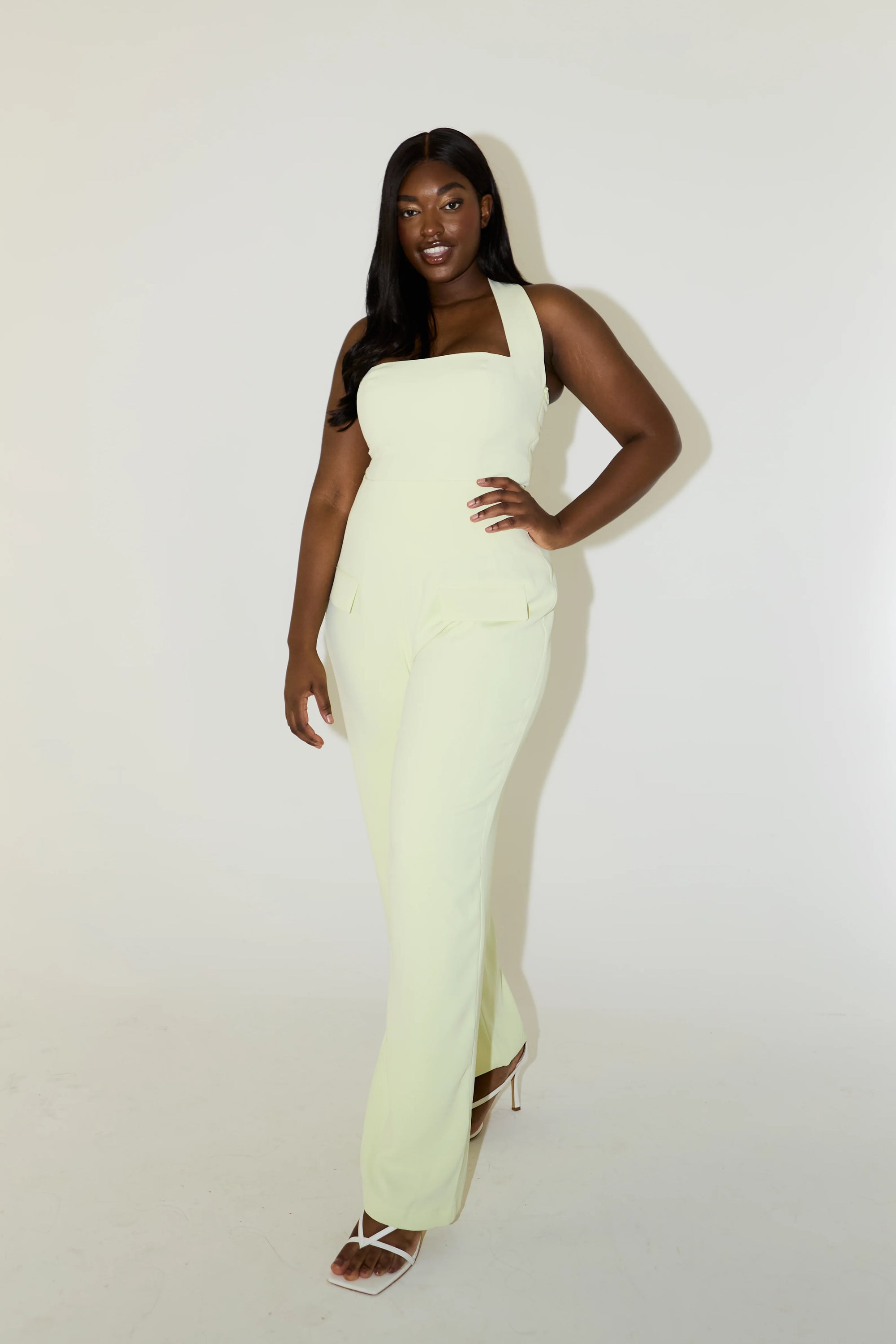 The Ultimate Muse Wide Leg Trousers | Lime Cream