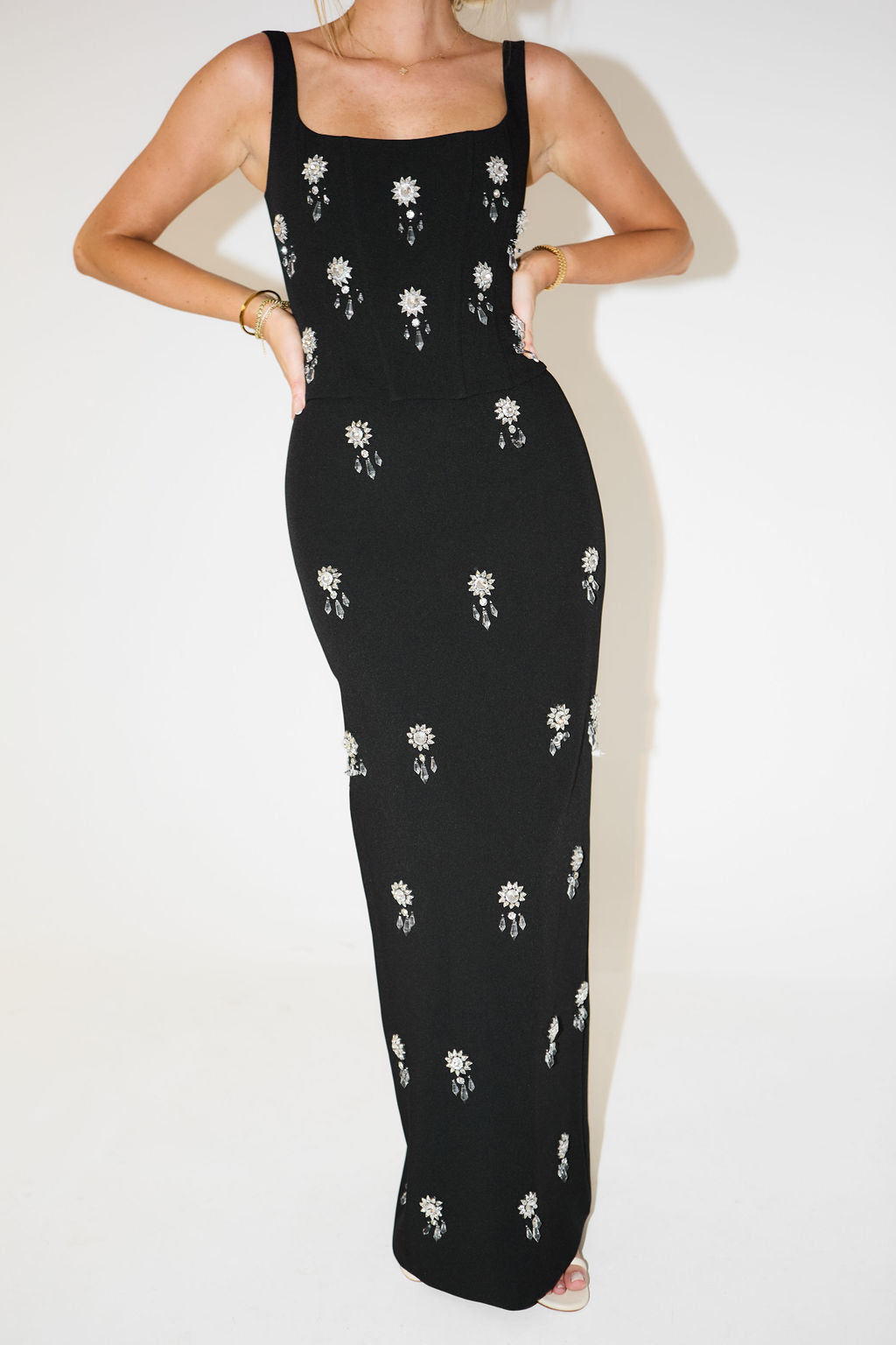 The Ultimate Muse Crystal Maxi Skirt | Black