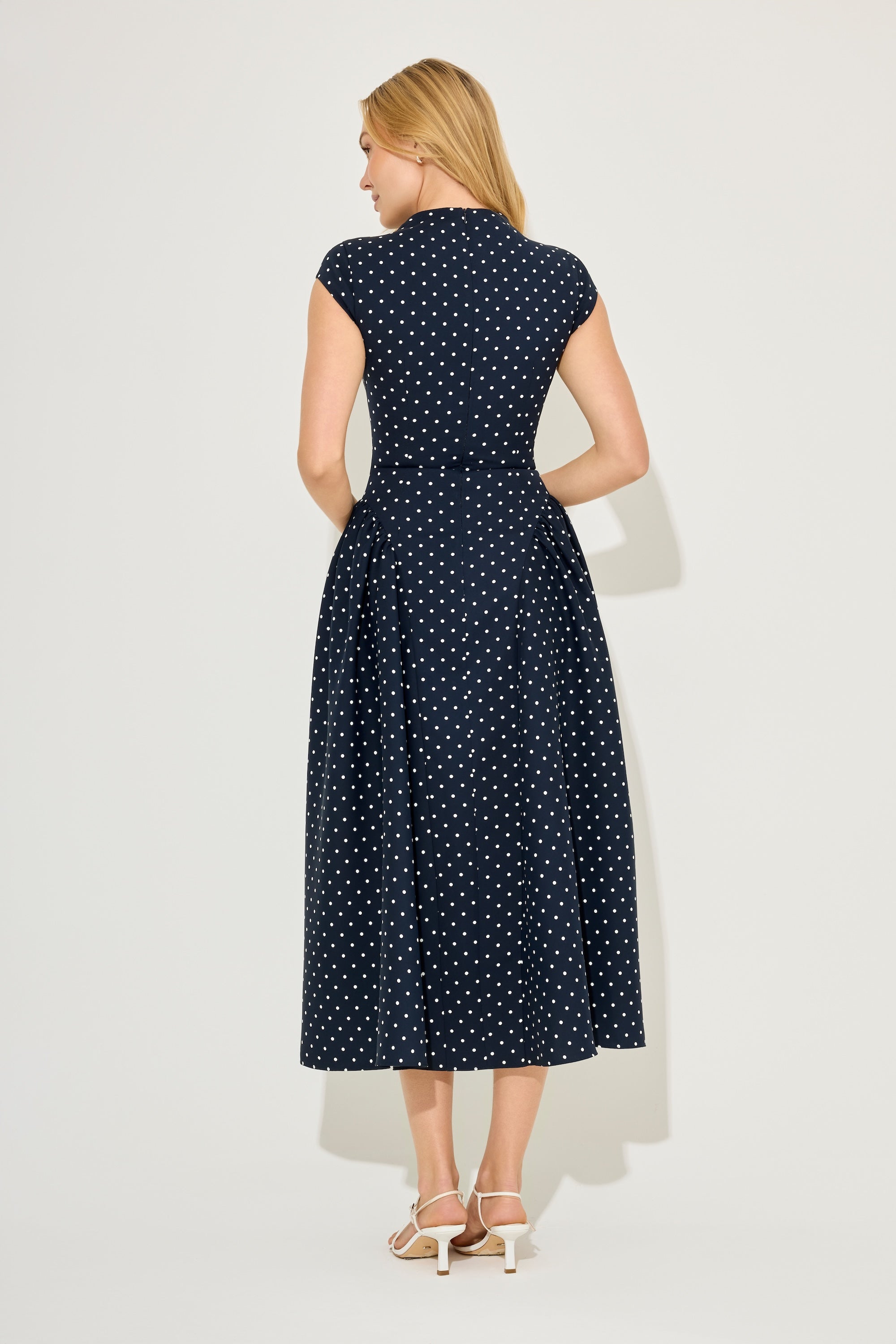 Cap Sleeve Gathered Midi Dress