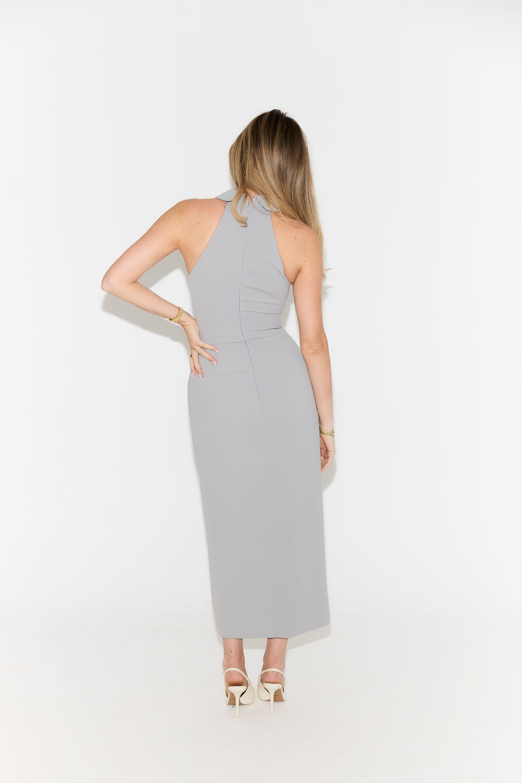 The Ultimate Muse Collar Maxi Dress | Grey