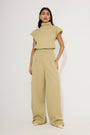 Cotton Mix Cinched Trousers