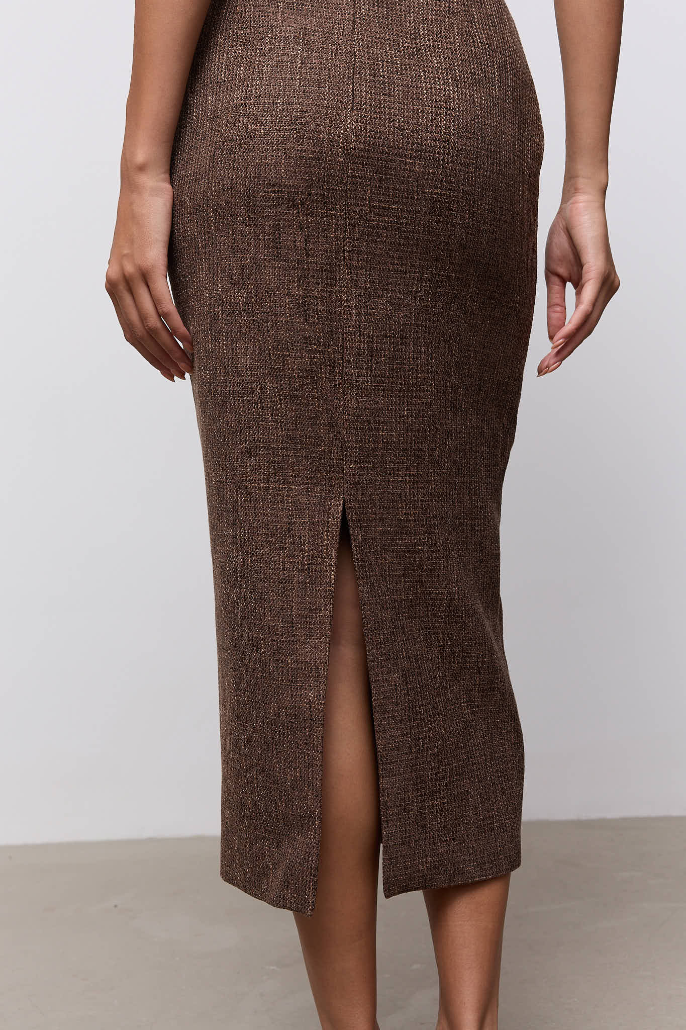 Cotton Mix Tweed Skirt