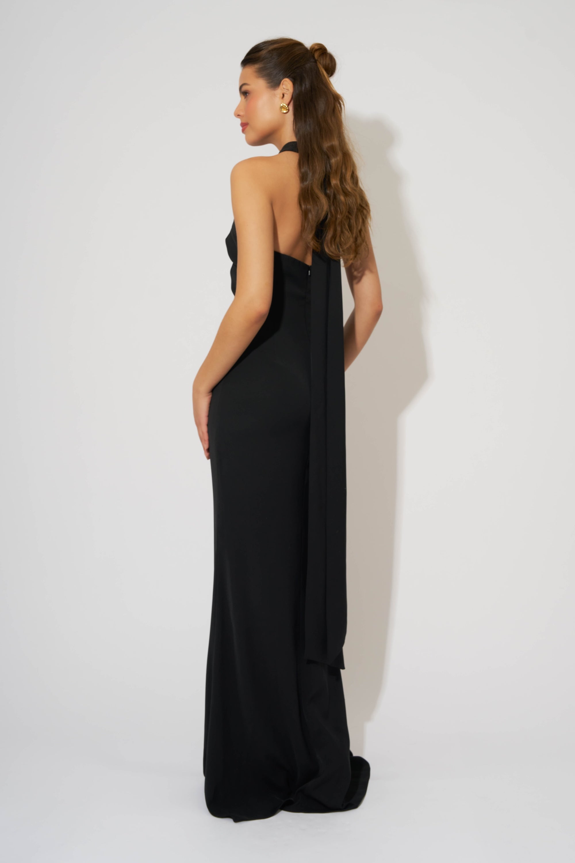 Cross Halter Neck Maxi Dress