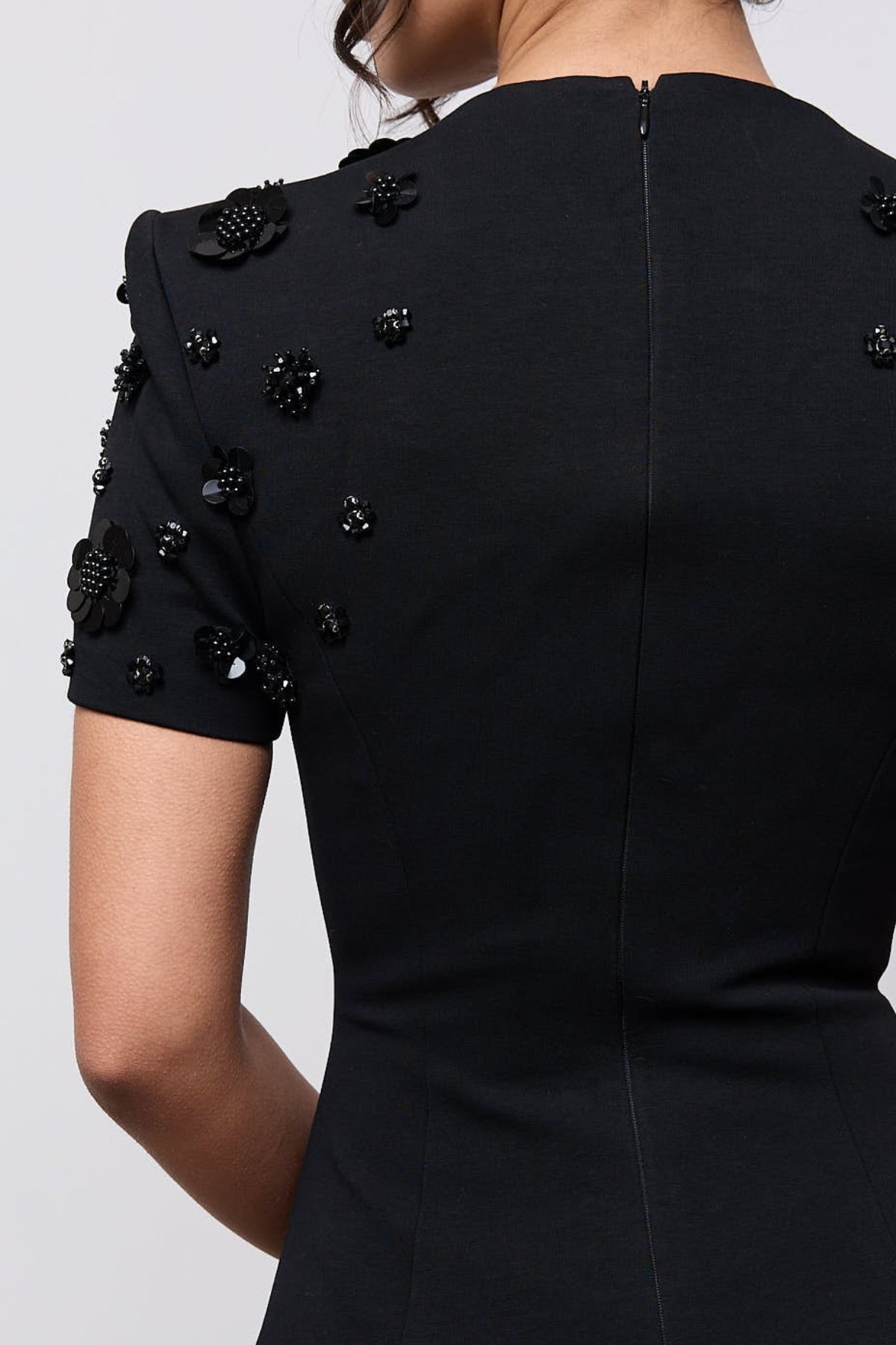 Embellished Appliqué Midi Dress