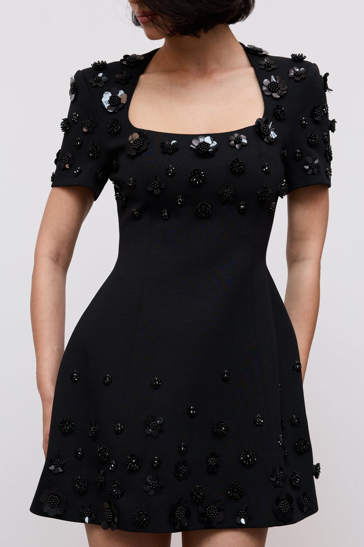 Embellished Appliqué Mini Dress