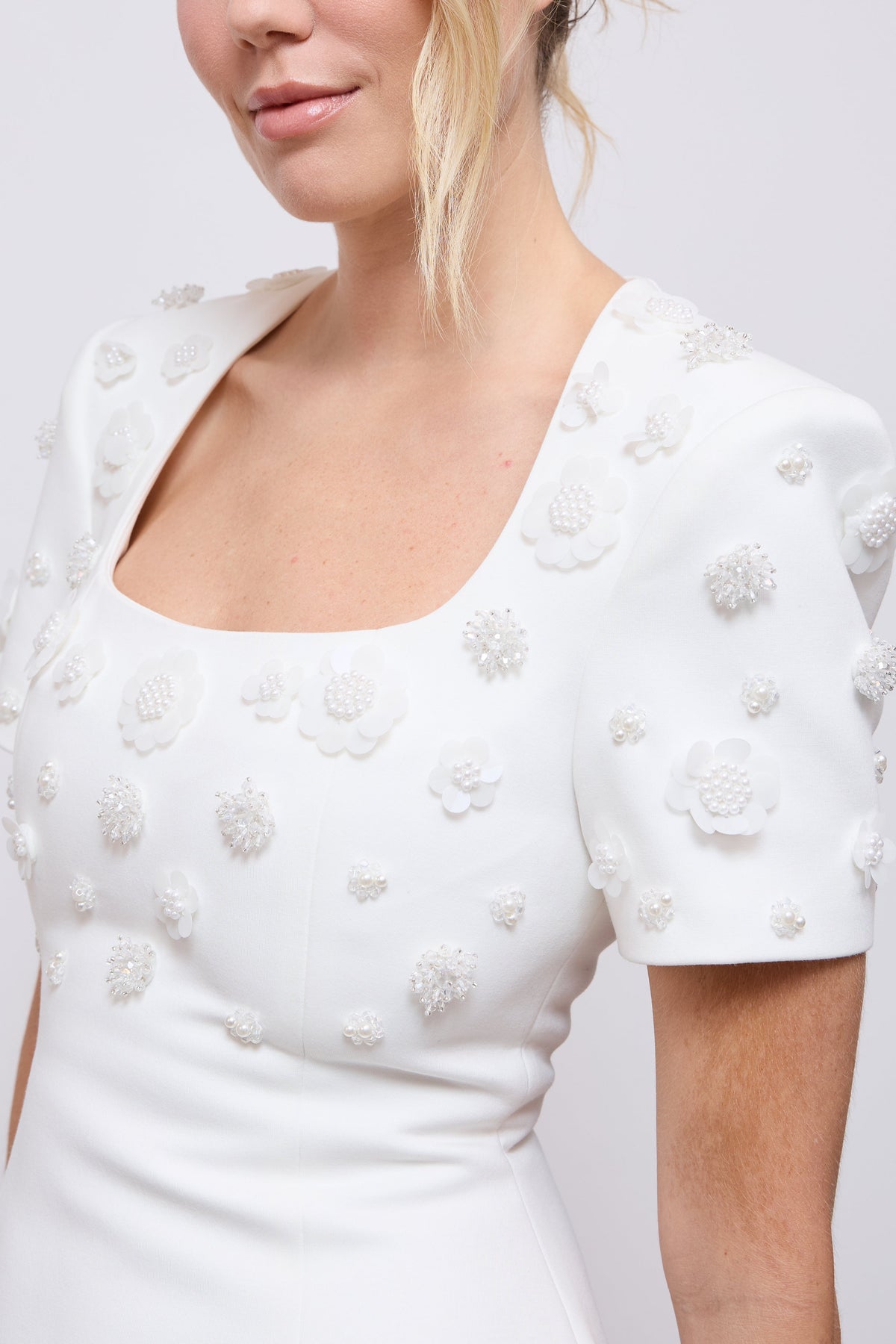 Embellished Appliqué Mini Dress