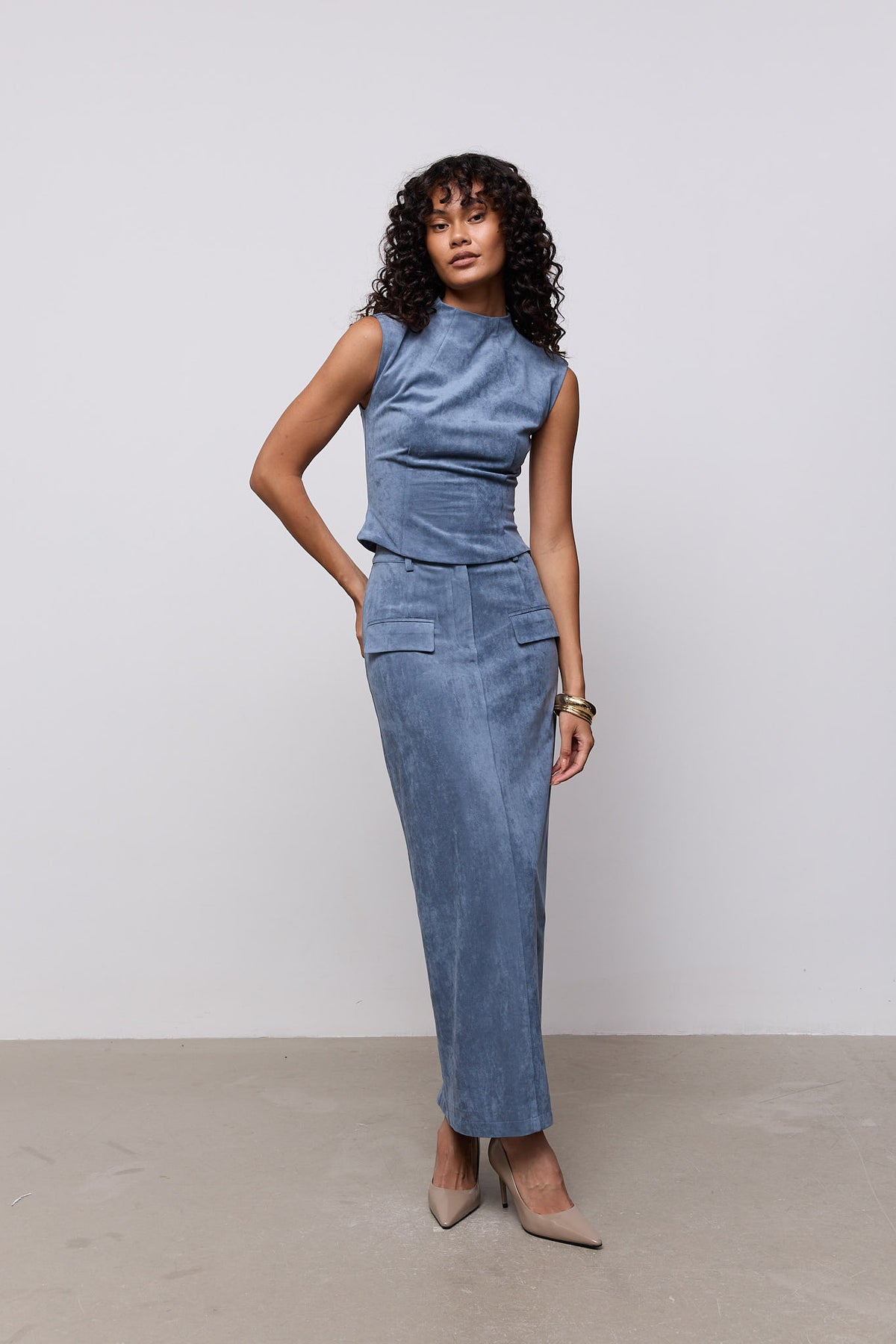 Faux Suede Sleeveless Top