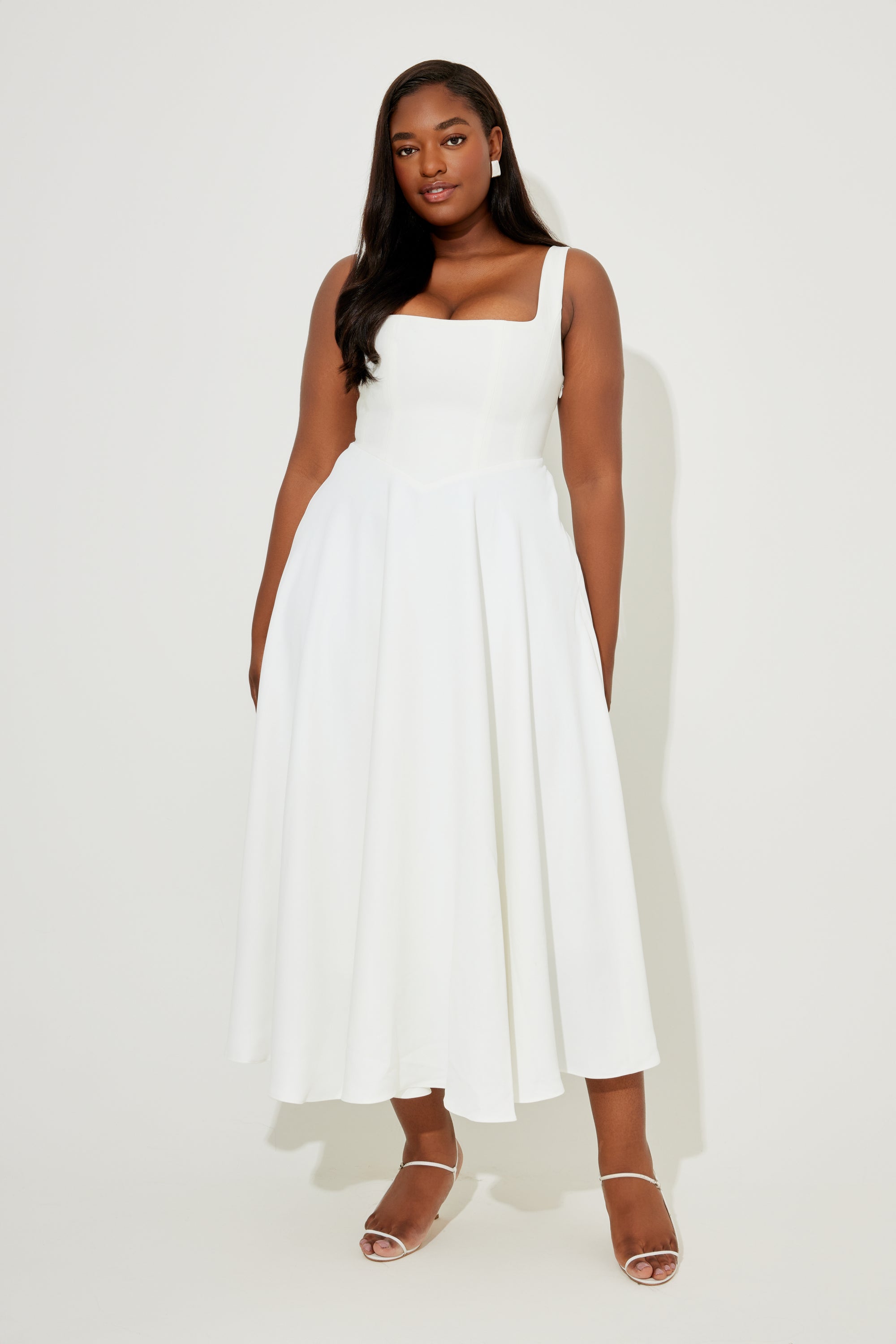 Square Neck Midi Dress