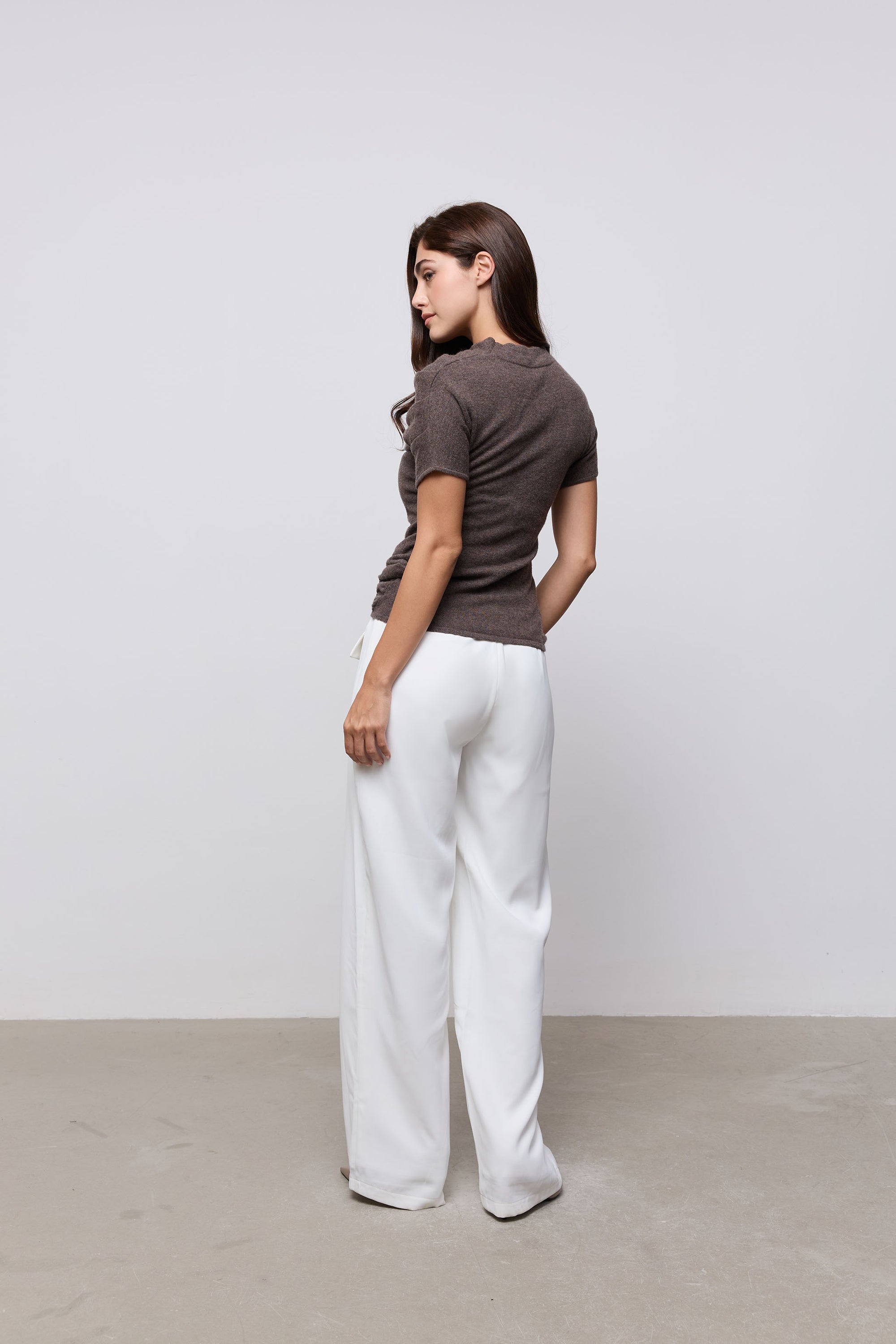 Knitted Gathered Detail Top