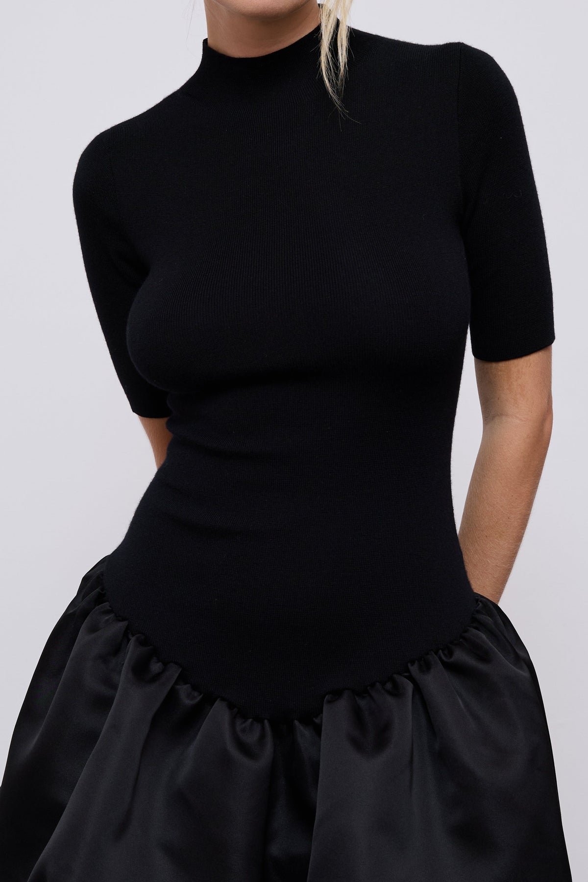 Knitted High Neck Mini Dress
