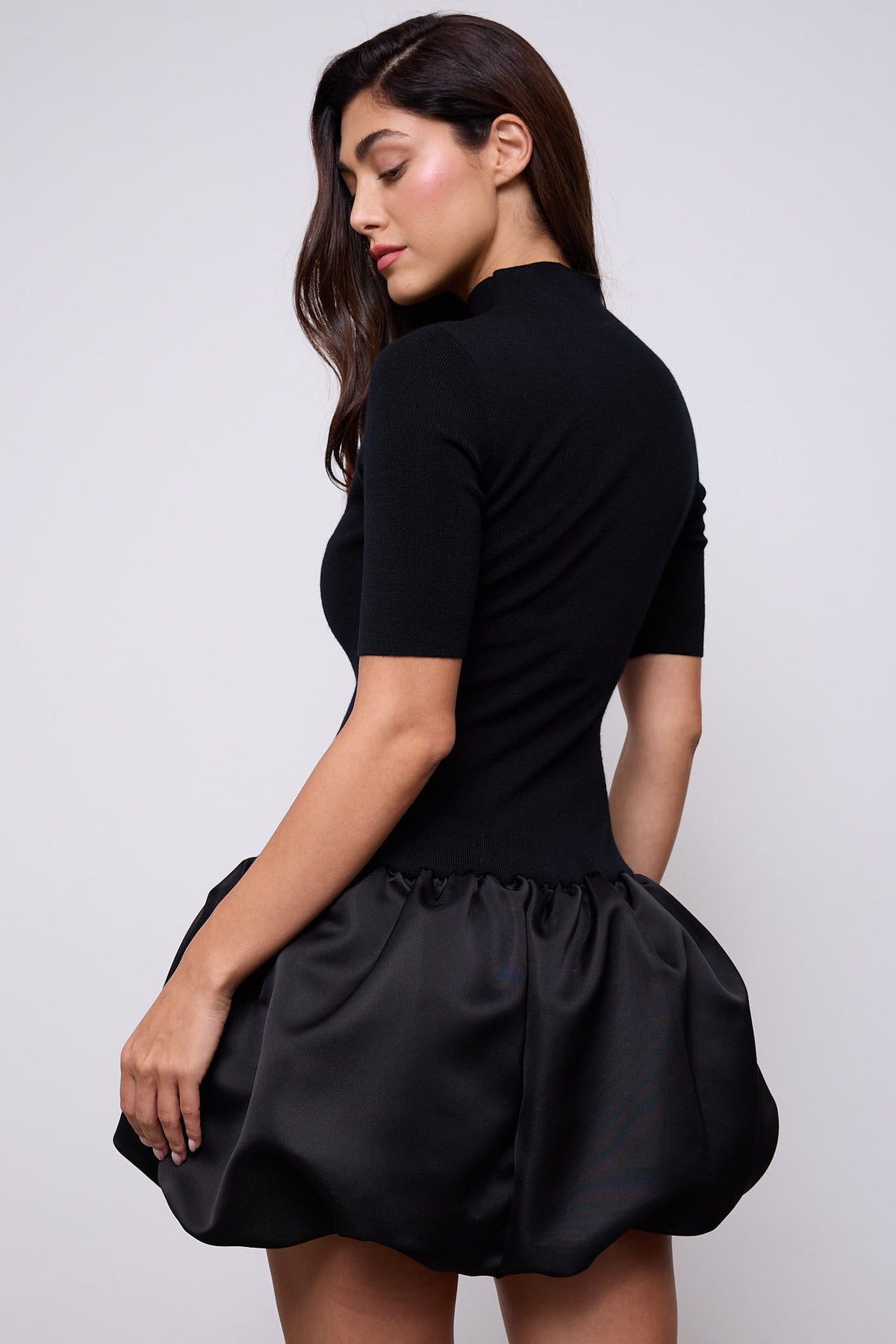 Knitted High Neck Mini Dress