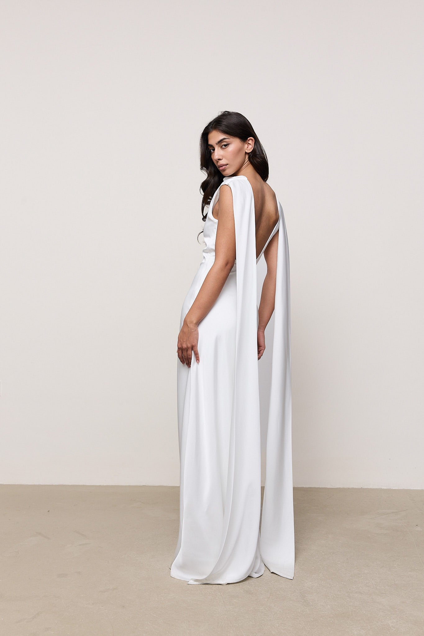 Satin Drape Maxi Dress