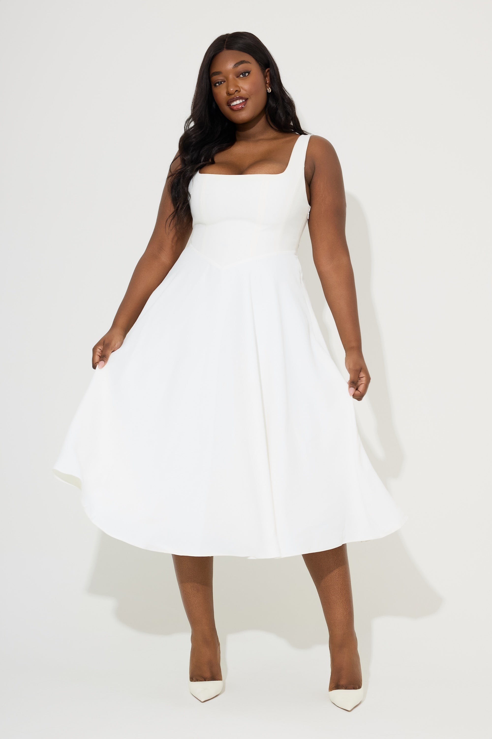Square Neck Midi Dress – Odd Muse Middle East Square Neck Midi Dress – Odd Muse Middle East