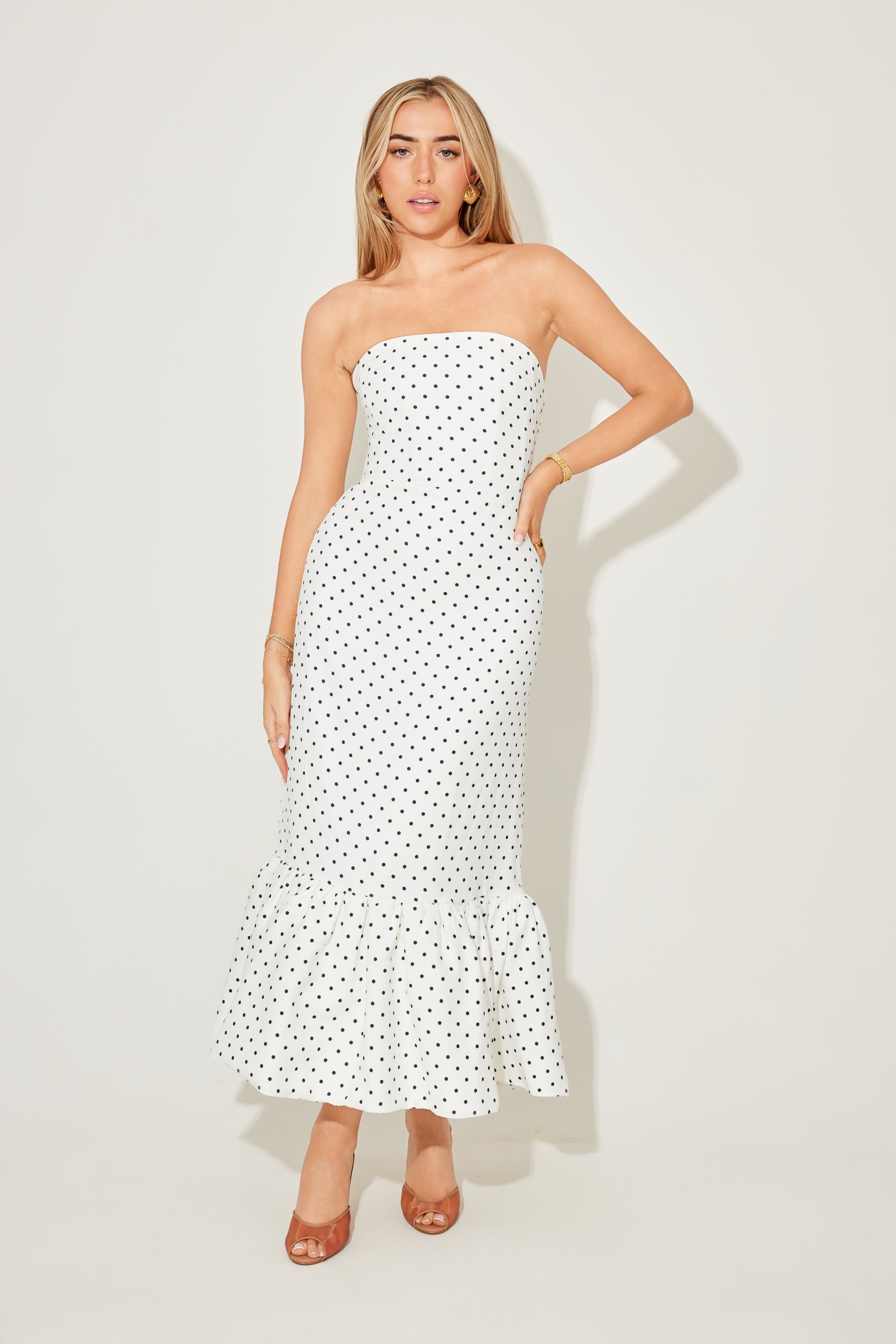 Strapless Peplum Midi Dress Odd Muse Middle East Strapless Peplum Midi Dress Odd Muse Middle East