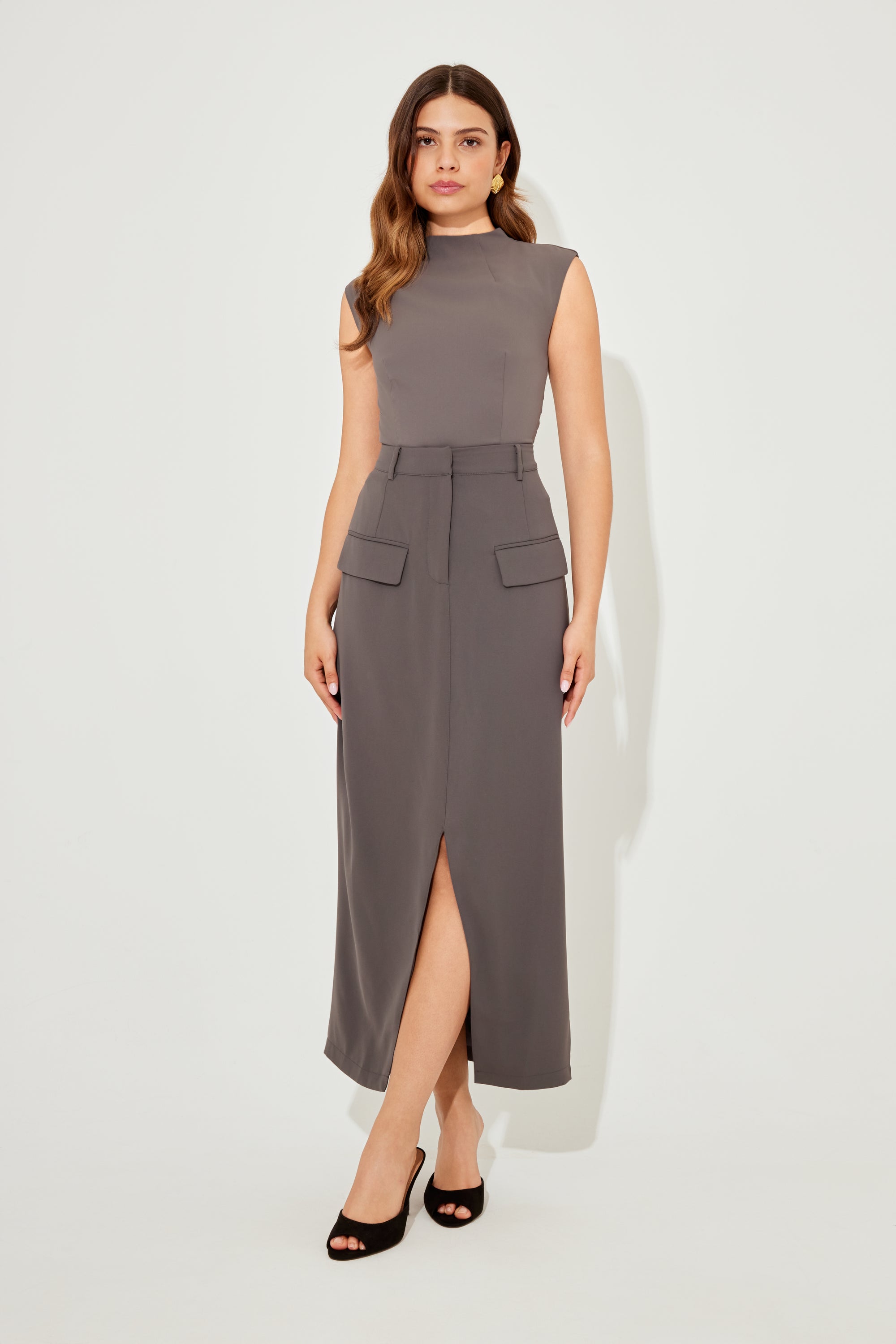 The Ultimate Muse Midi Skirt | Slate Grey