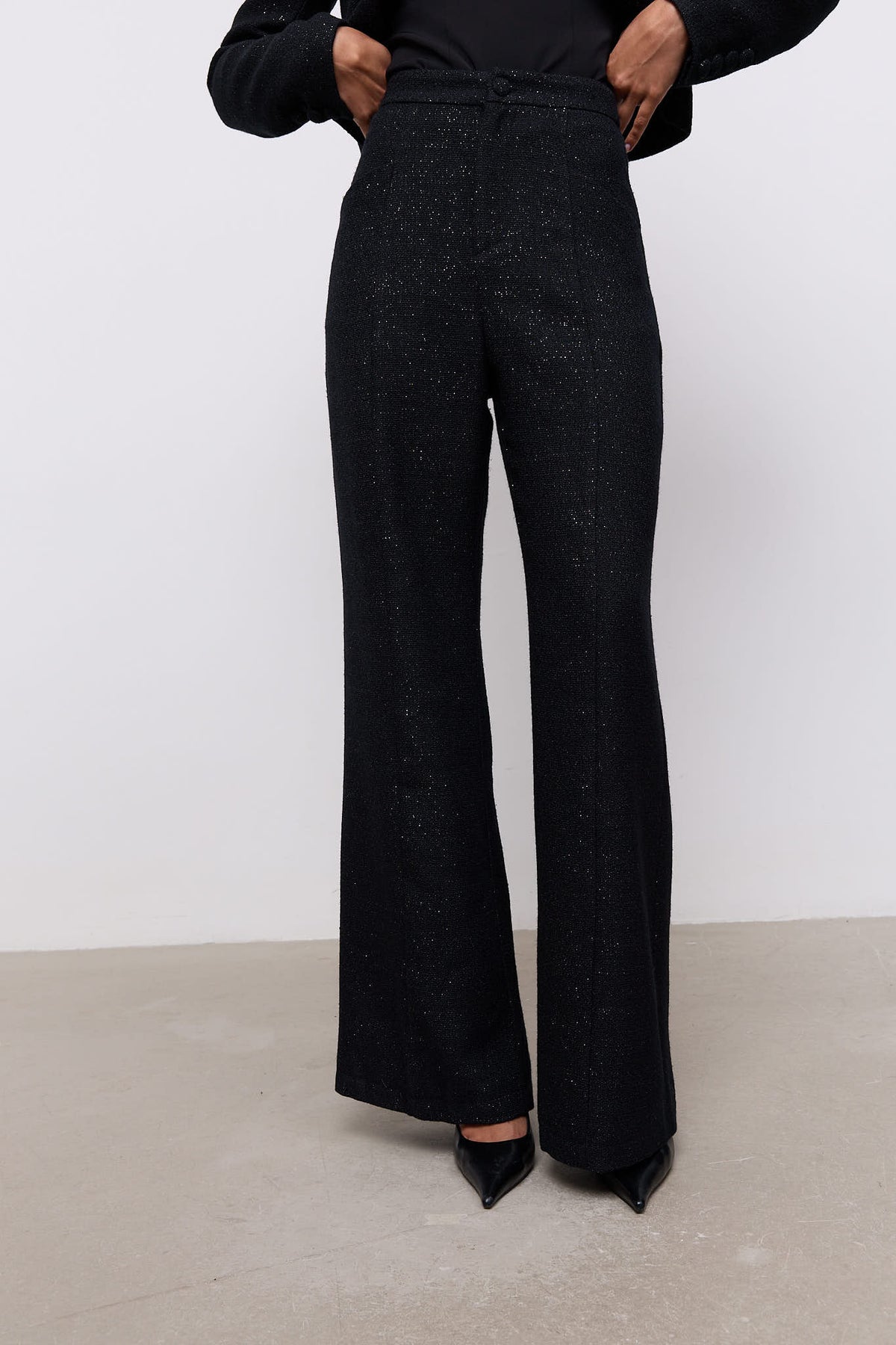 Tweed Slim Flare Trousers