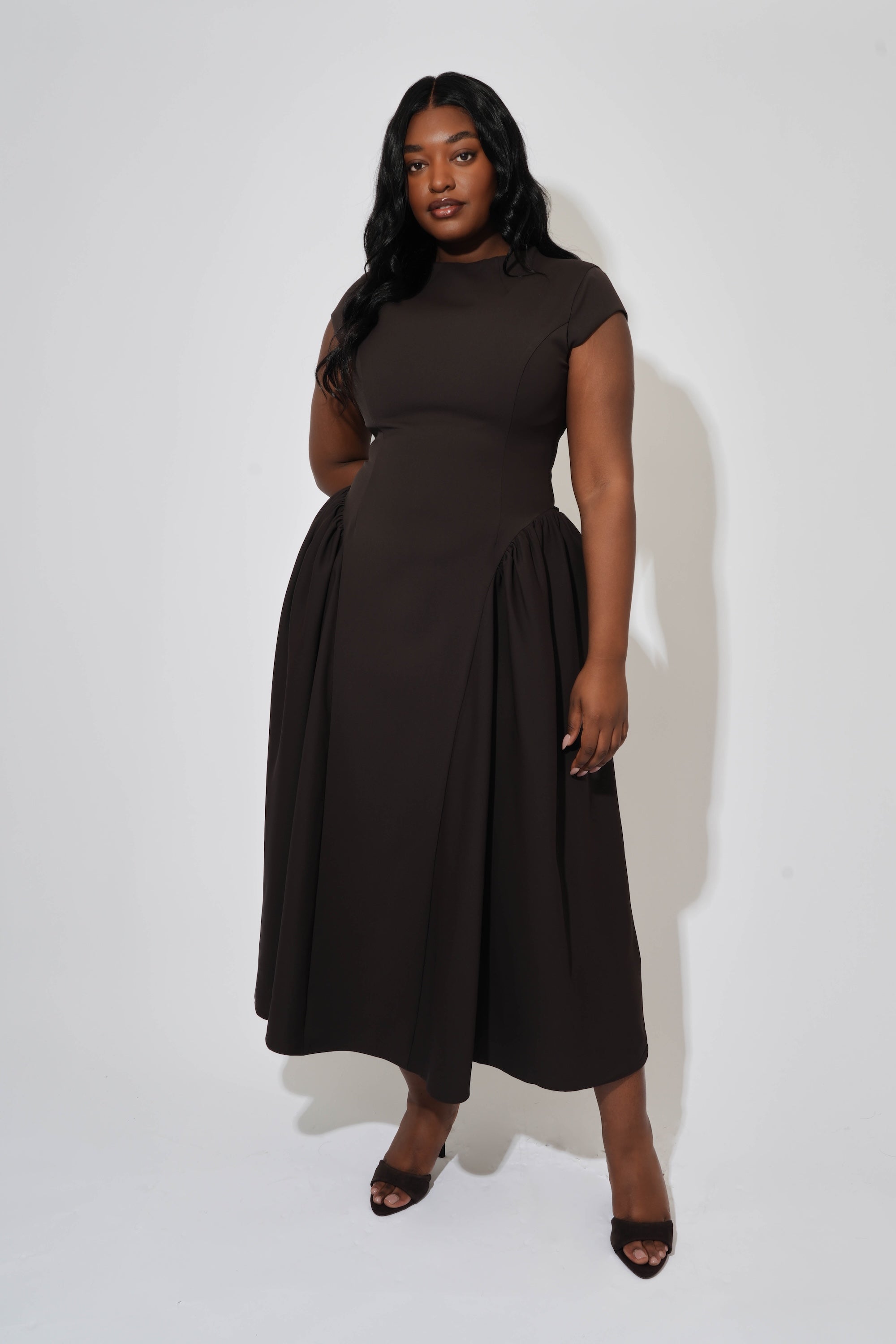 Cap Sleeve Gathered Midi Dress Odd Muse Middle East Cap Sleeve Gathered Midi Dress Odd Muse Middle East