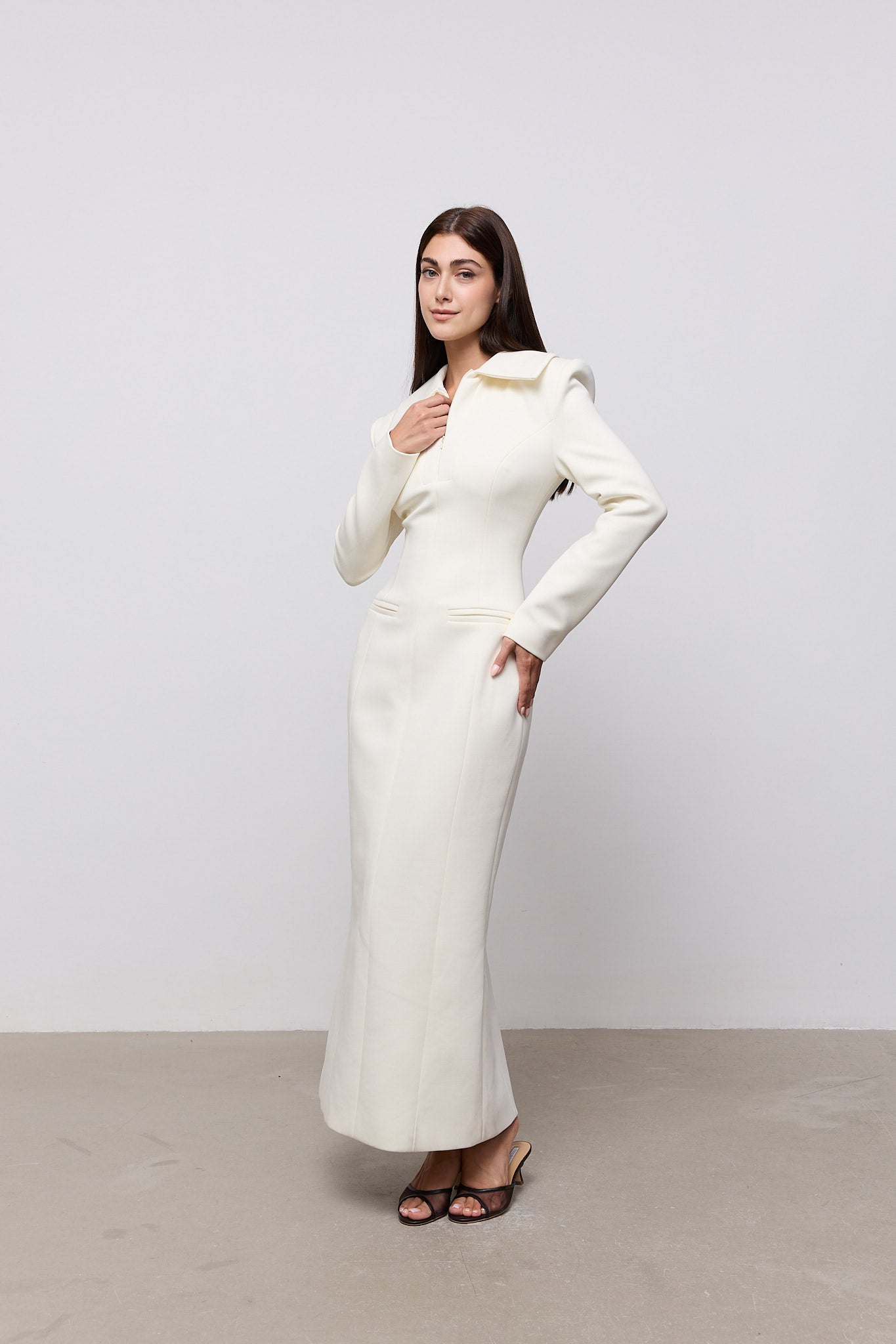 Zip Detail Midi Dress