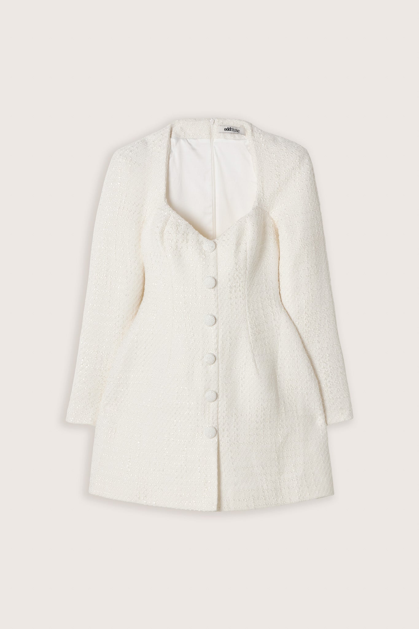Bouclé Button Mini Dress